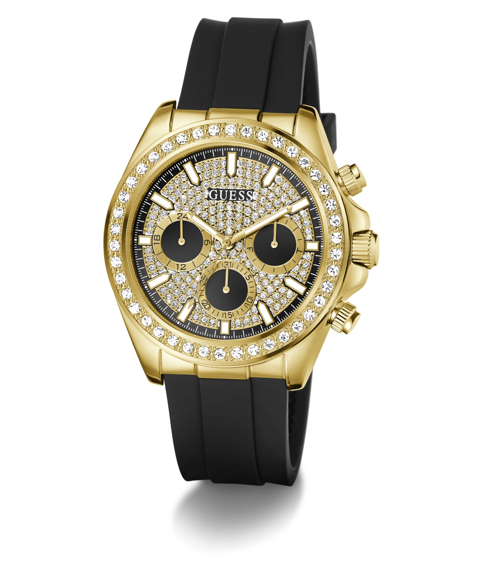 Guess Multifunktionsuhr VICTOR GW1137G2, Quarzuhr, Armbanduhr, Herrenuhr, Silikonarmband, analog, Tag