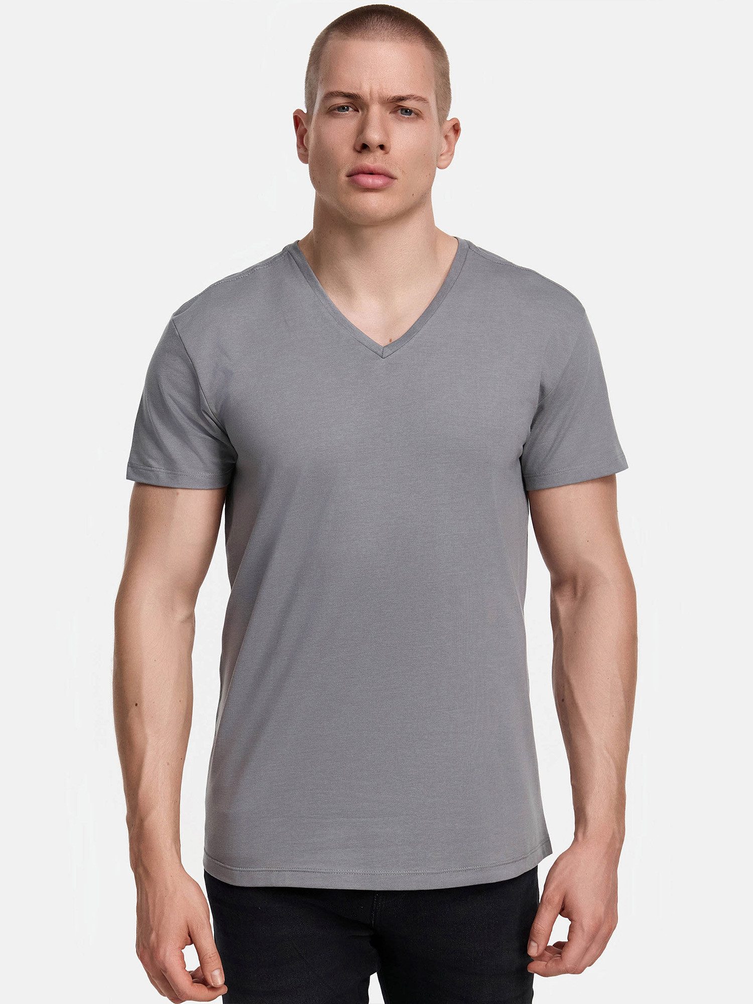 Tazzio T-Shirt E107 (Packung, 7-tlg) Herren Basic V-Ausschnitt günstig online kaufen