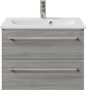 Saphir Waschtisch Serie 6025 Mineralmarmor-Waschtisch mit Unterschrank, 67 cm breit (2-St), Waschplatz mit 2 Schubladen, hängend, verschiedene Ausführungen