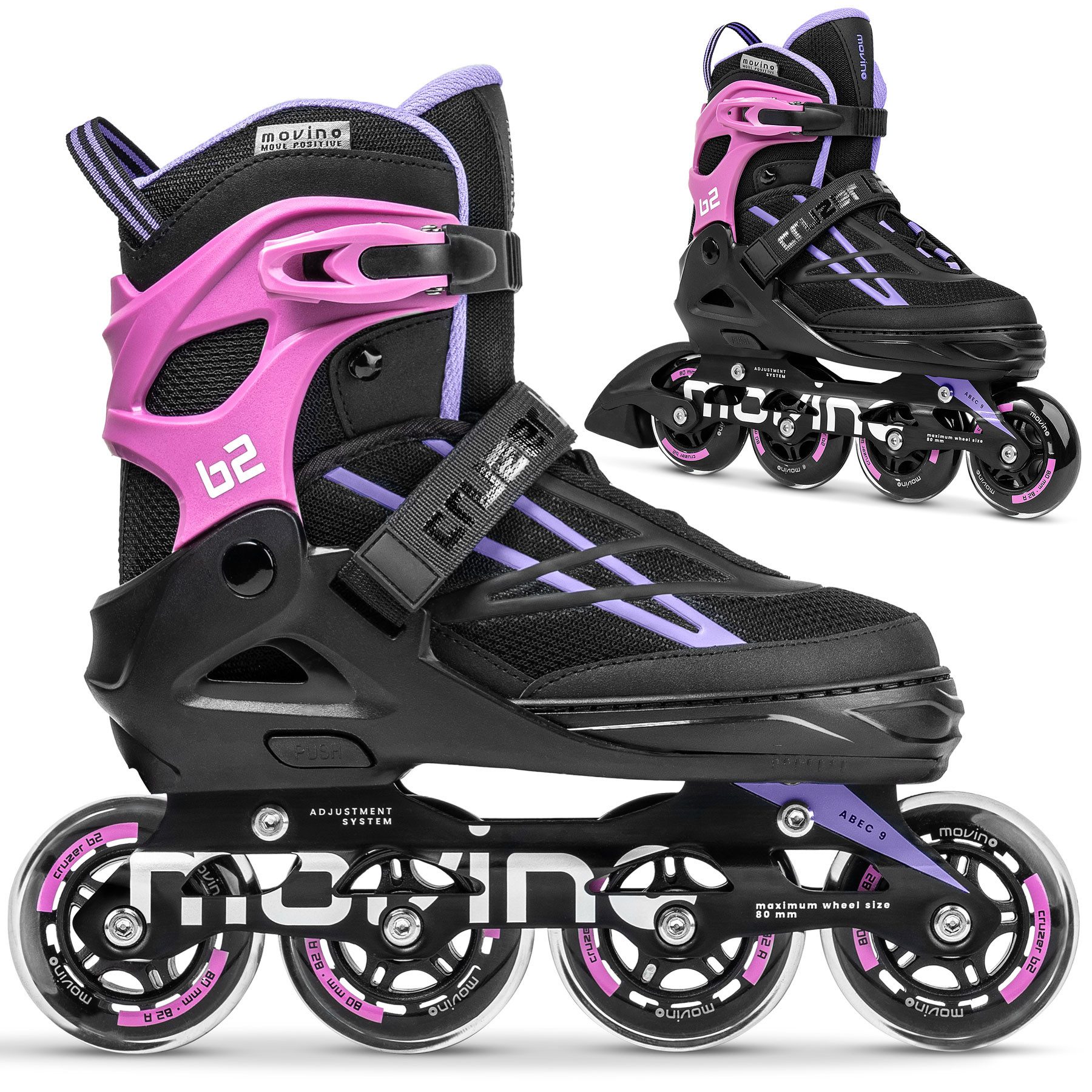Movino Inlineskates Inliner MOVINO CRUZER B2 verstellbar ABEC-9 Aluminium-Schiene