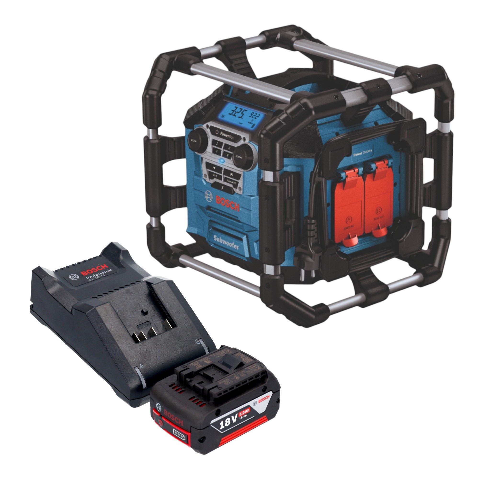 Bosch Professional GPB 18V-5 C Professional 18 V Bluetooth + 1x Akku 5,0 Ah + Ladegerät Baustellenradio