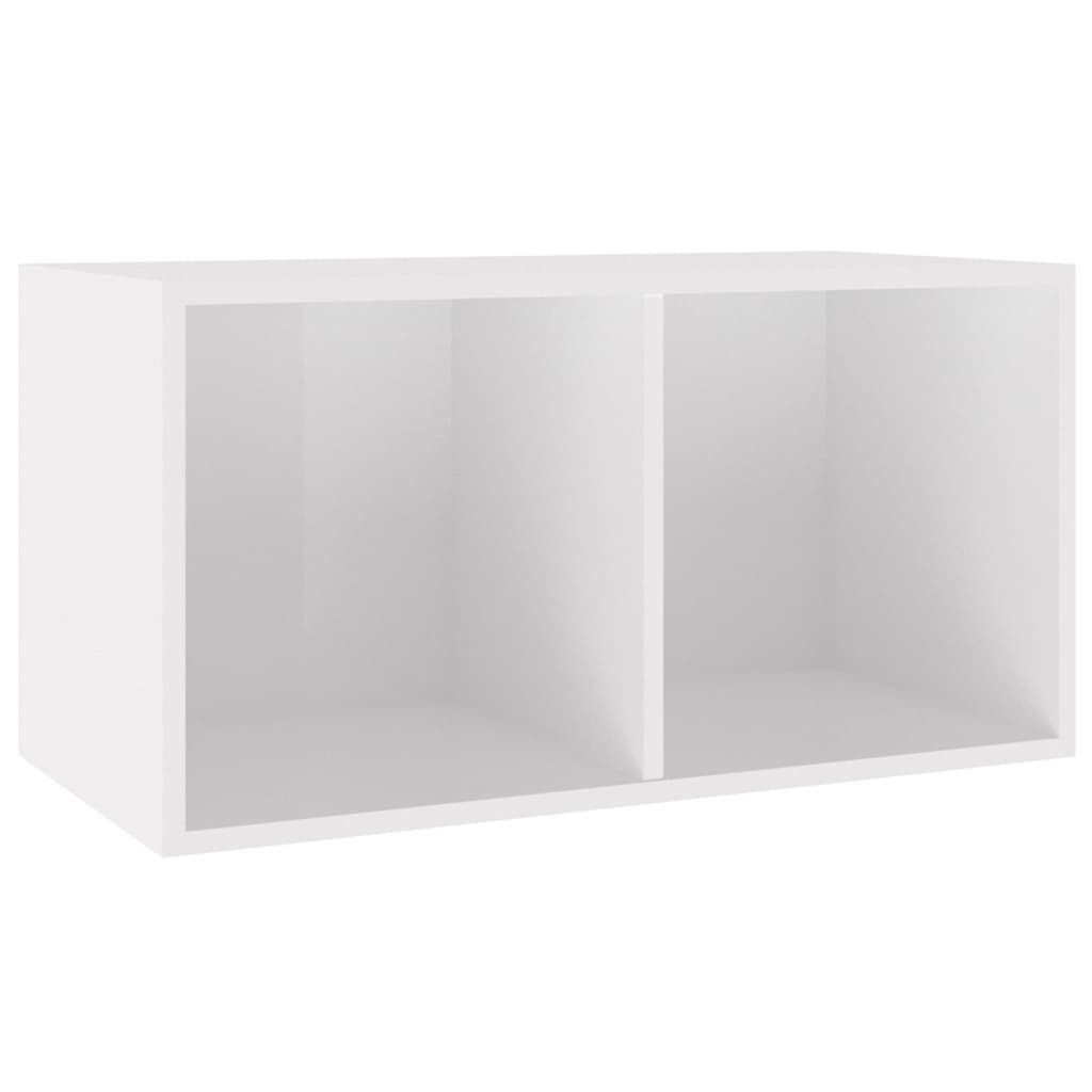 furnicato Aufbewahrungsbox Schallplatten-Hochglanz-Weiß 71x34x36 cm (1 St)