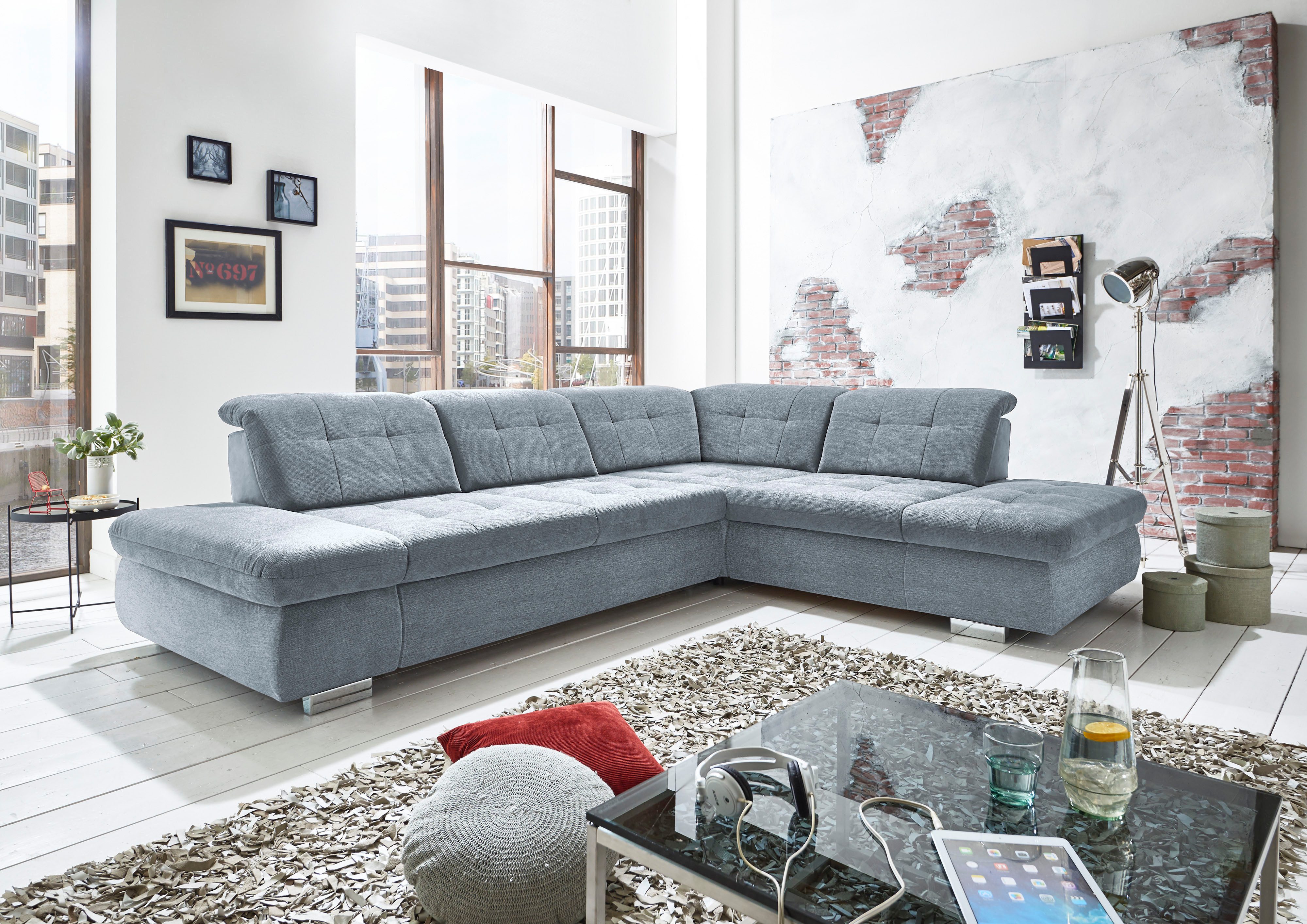 Die PlanBar Ecksofa MP-IN17004 L-Form, Breite 323 cm, wahlweise weitere Funktionen, Kaltschaumpolsterung, inkl. Sitztiefenverstellung