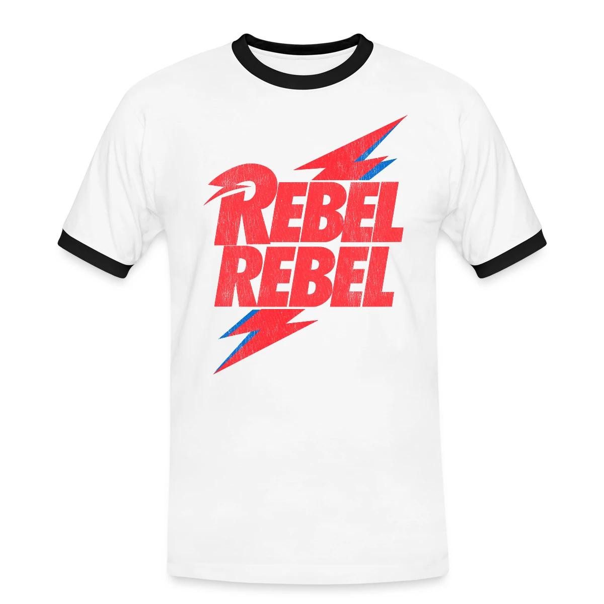 Spreadshirt T-Shirt David Bowie Rebel Rebel Mit Blitz Männer Kontrast T-Shi günstig online kaufen