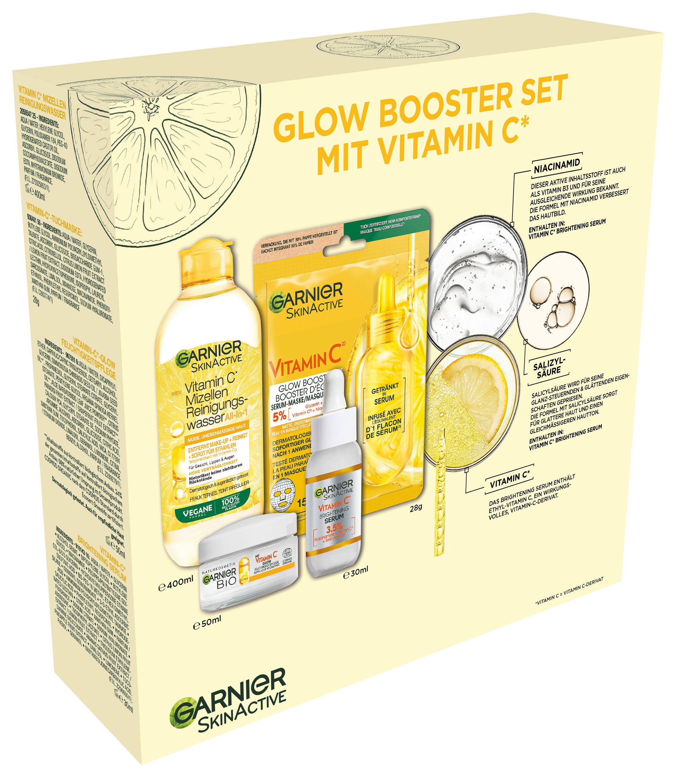 GARNIER Pflege-Set Garnier Geschenkset Vitamin C, für das Gesicht, mit Vitamin C