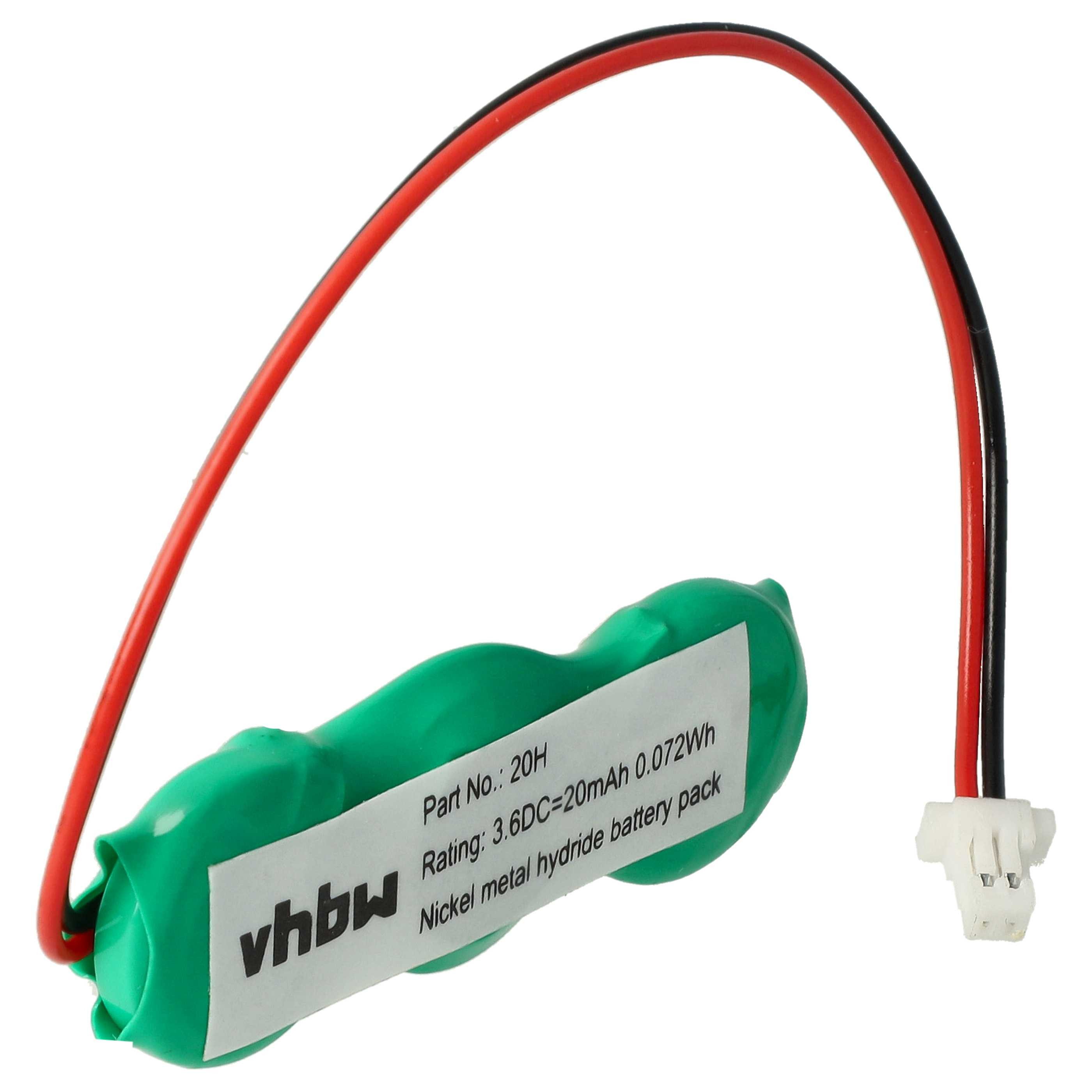 vhbw Batterie passend für Symbol MC9090-GF0HJGQA6WR, MC9090-GF0HJGFC6WR, Akku Batterie NiMH 20 mAh (3,6 V, 1 St), Leistungsfähige Ersatz-Batterie für PC, Laptop, Barcodescanner, Nicht