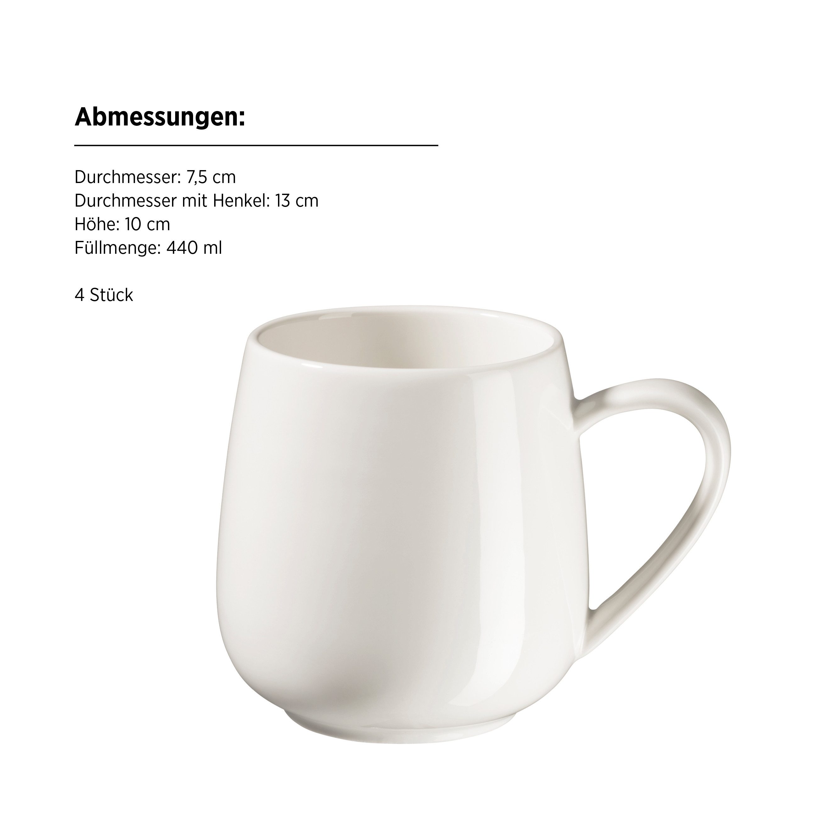 MÄSER Becher Taya, 4-tlg., Porzellan