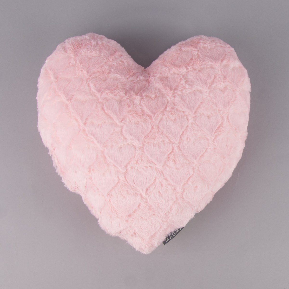 Magma Heimtex Fellkissen Magma Deko Kissen Fluffy Herzform mit Herzen rosa 40x35cm