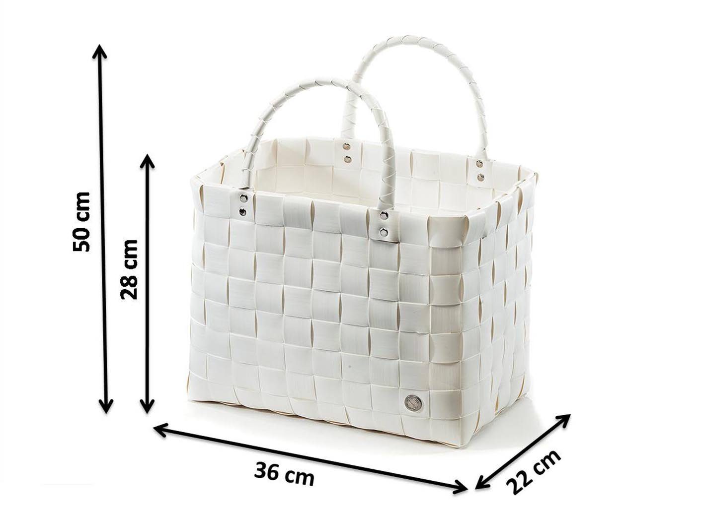 Kobolo cm, WHITE XXL l Einkaufsshopper Einkaufstasche 36x22x28/50 18