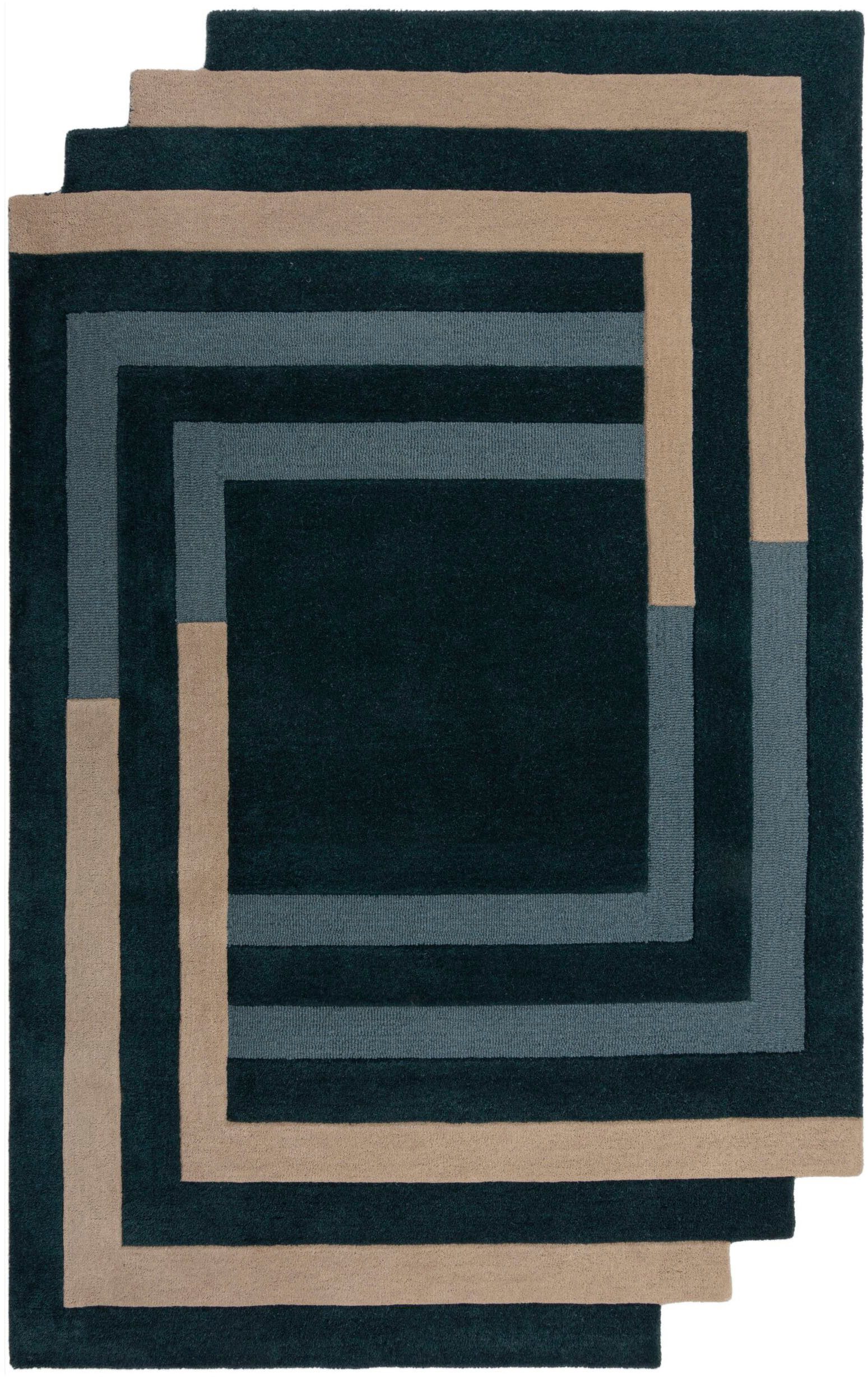 FLAIR RUGS Wollteppich Labyrinth Shaped, rechteckig, Höhe: 10 mm, Schall- und Wärmedämmung