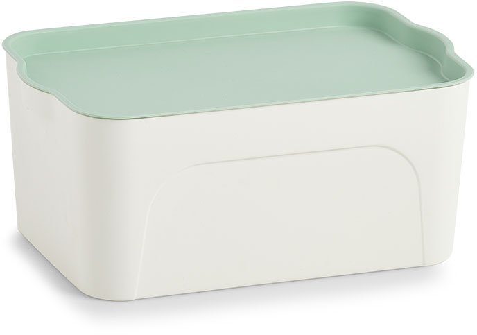 Zeller Present Aufbewahrungsbox »Aufbewahrungsbox m. Deckel, Kunststoff,  weiß/mint« (1 St) online kaufen | OTTO