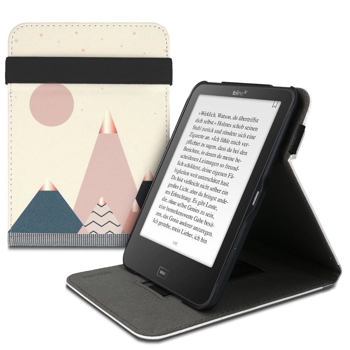 kwmobile EReaderHülle, Hülle für Tolino Vision 1 / 2 / 3 / 4 HD Schlaufe Ständer eReader