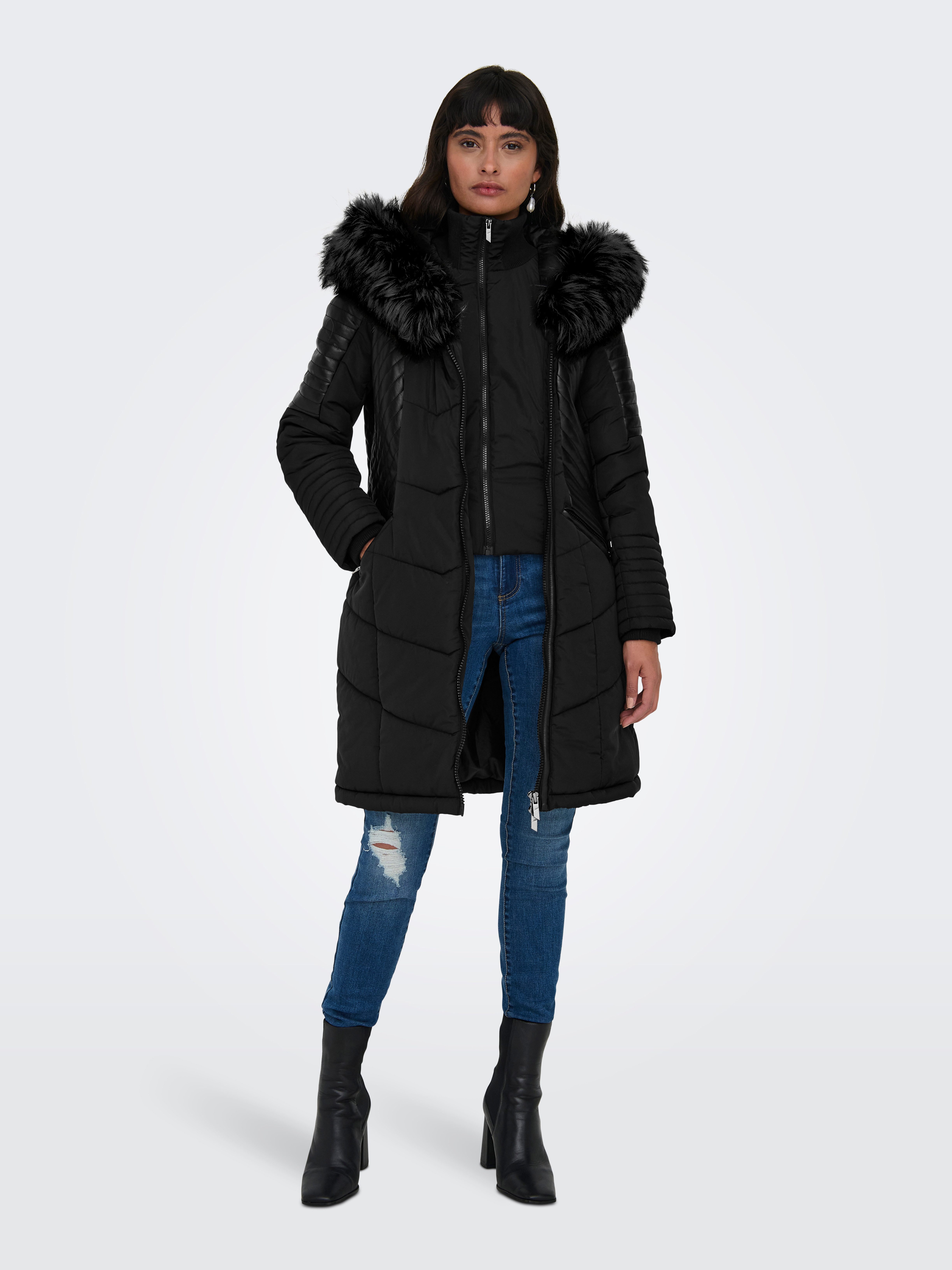 ONLY Steppmantel ONLNEWLINETTE FUR HOOD COAT OTW günstig online kaufen