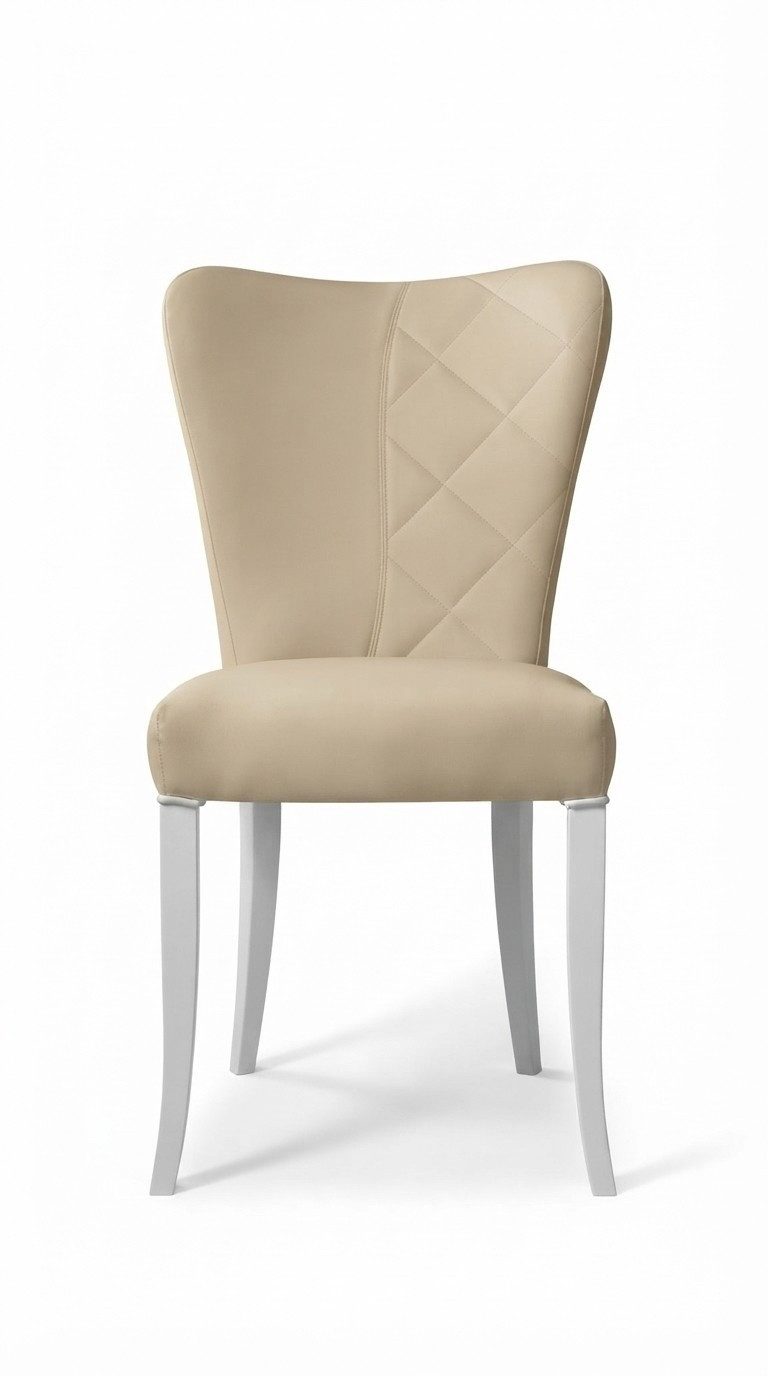 JVmoebel Stuhl Polsterstuhl aus Holz in Weiß mit elegantem Design, Made in Europa