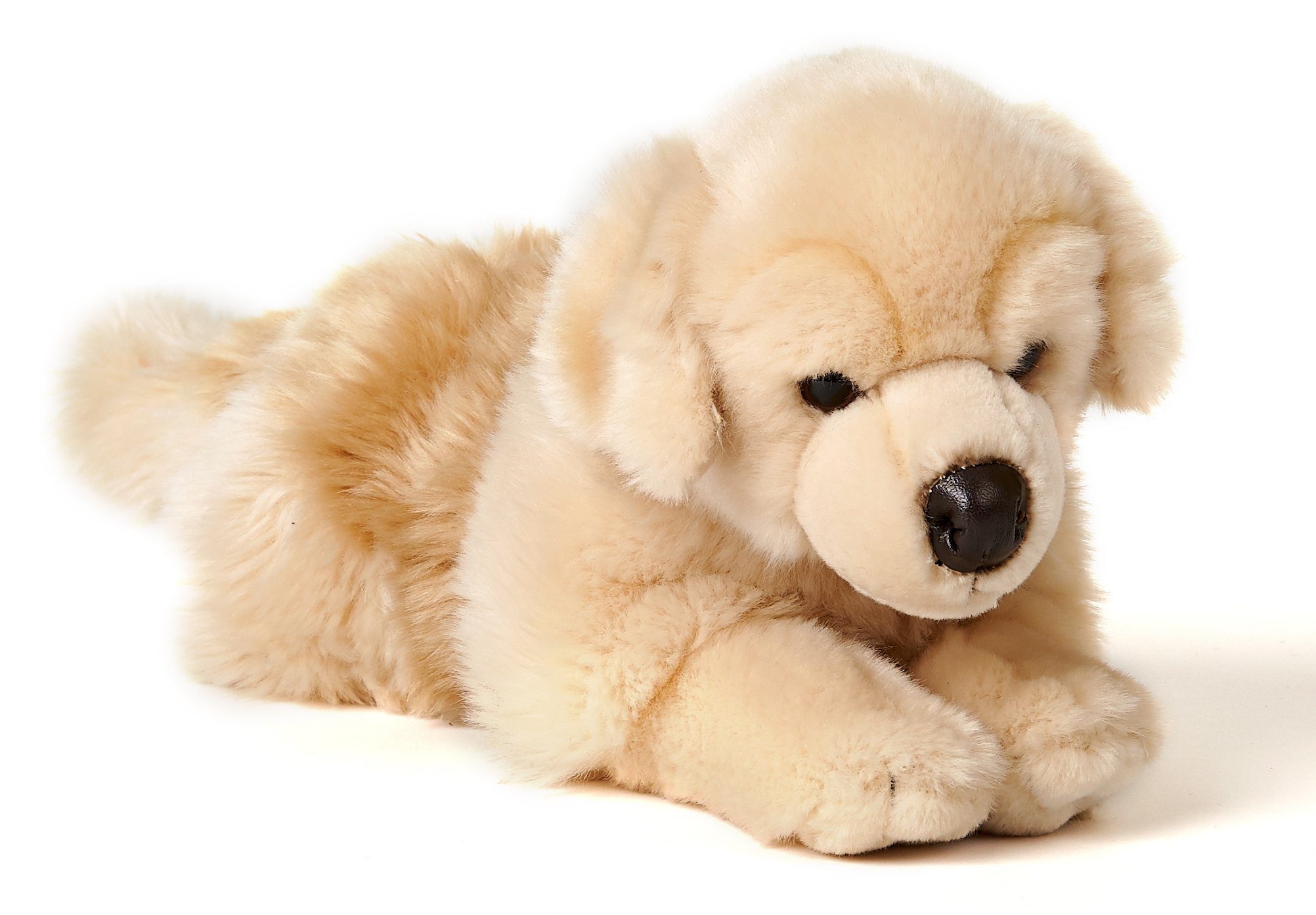 Uni-Toys Kuscheltier Golden Retriever, liegend - 43 cm (Länge) - Plüsch-Hund - Plüschtier, zu 100 % recyceltes Füllmaterial