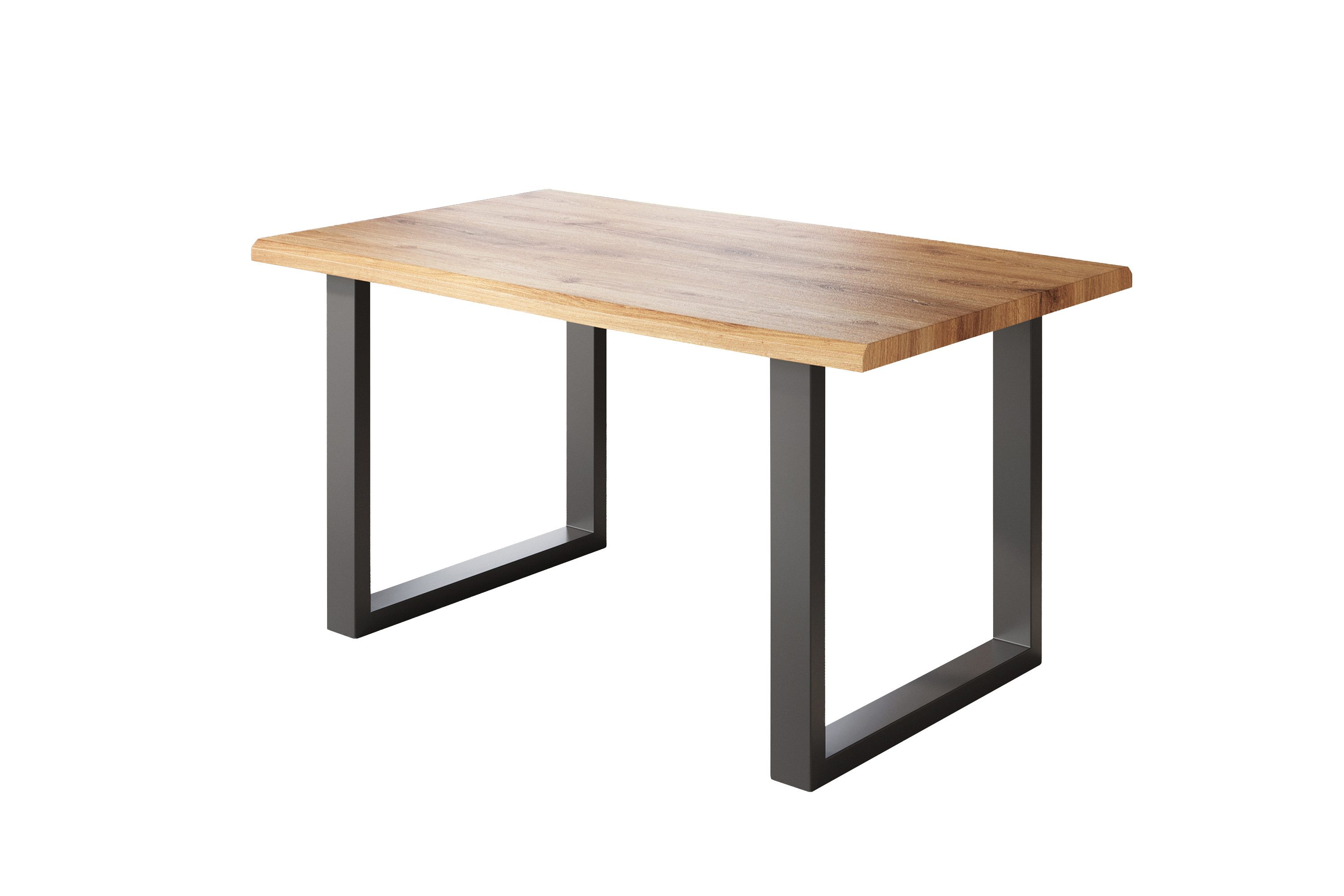 SAM® Esstisch Juliane, Holz Wildeiche-Optik, verschiedene Metallgestelle, Baumkante