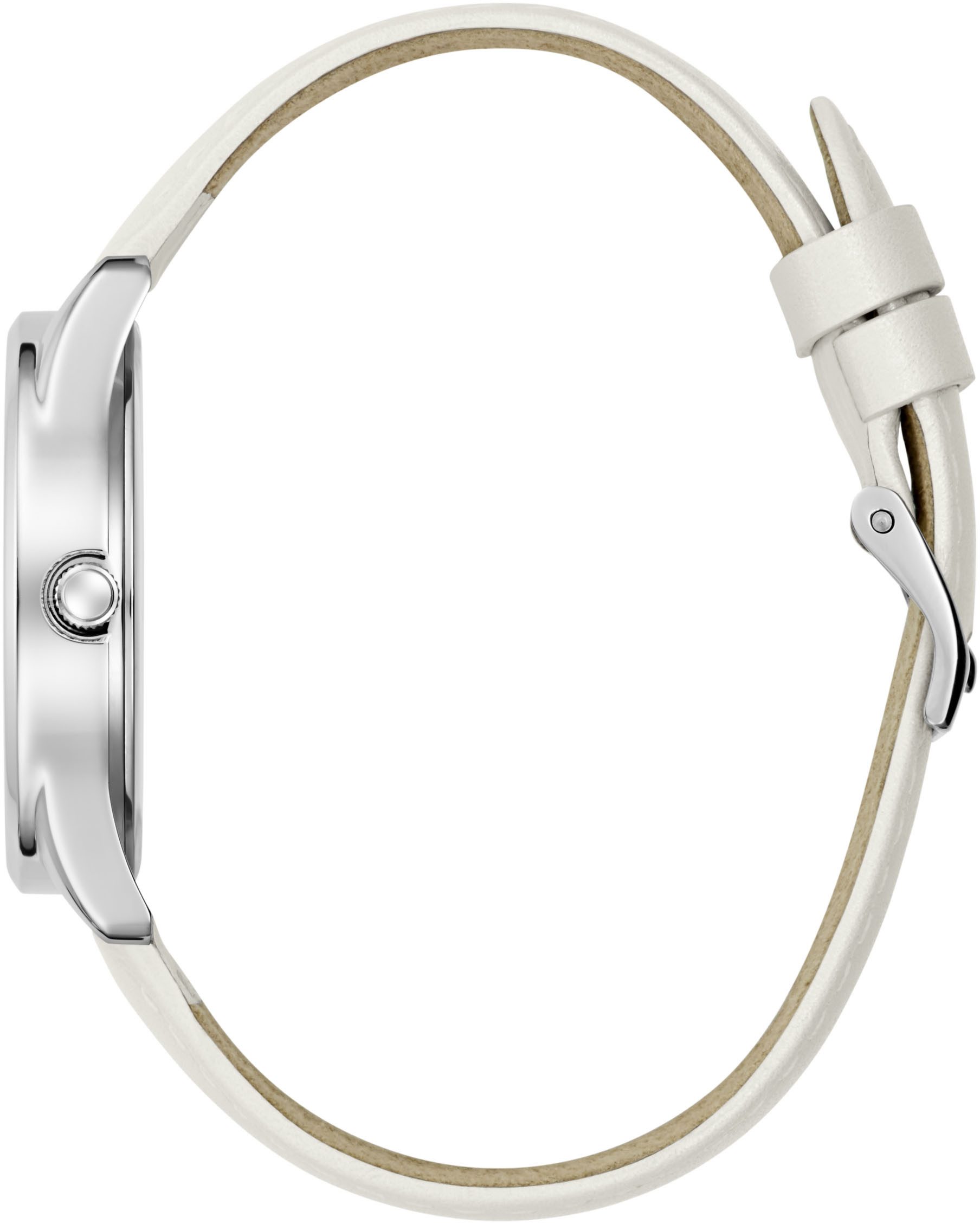 Guess Quarzuhr LUSTER GW0837L1, Armbanduhr, Damenuhr, Lederarmband, Mineralglas, analog