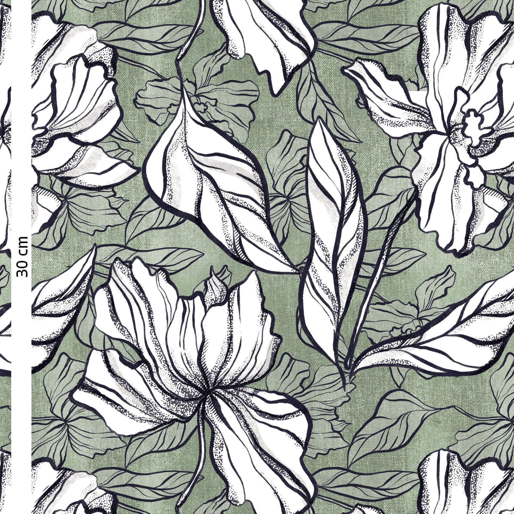 lillestoff Stoff Bio French Terry, Sweatstoff Blumen, Lillestoff Leana, 19,90 EUR/m, Meterware, 50 cm x 150 cm