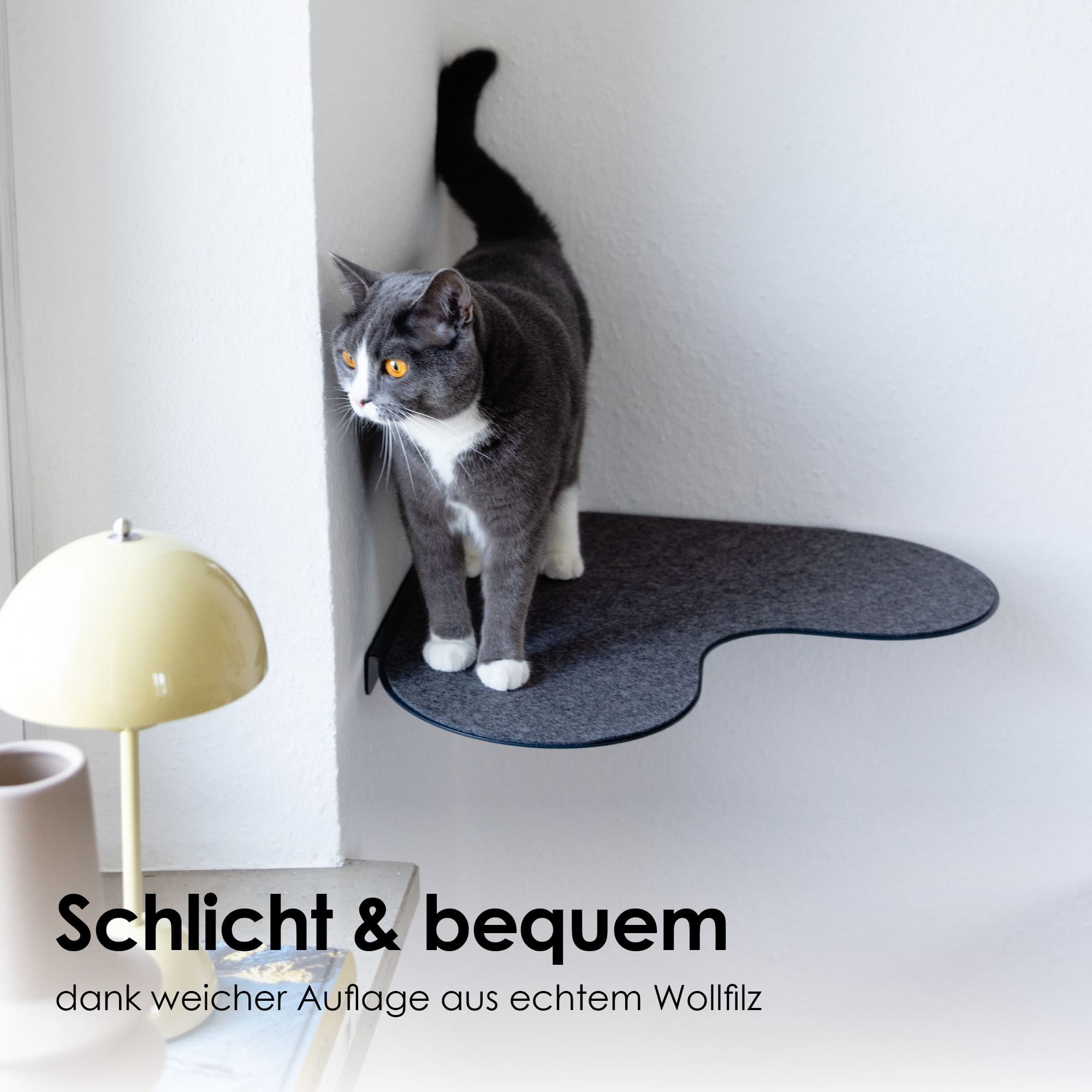 LucyBalu Katzen-Wandregal Katzen Wandliege mit Filzauflage günstig online kaufen