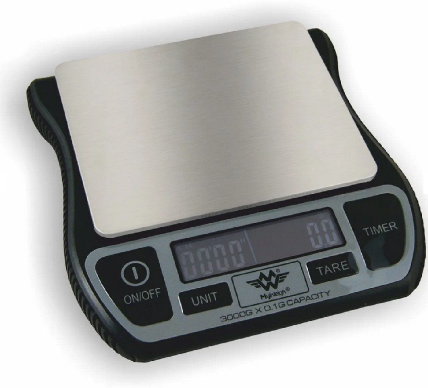 MyWeigh Küchenwaage MyWeigh Barista Waage 3kg/0,1g mit Timerfunktion und Tara