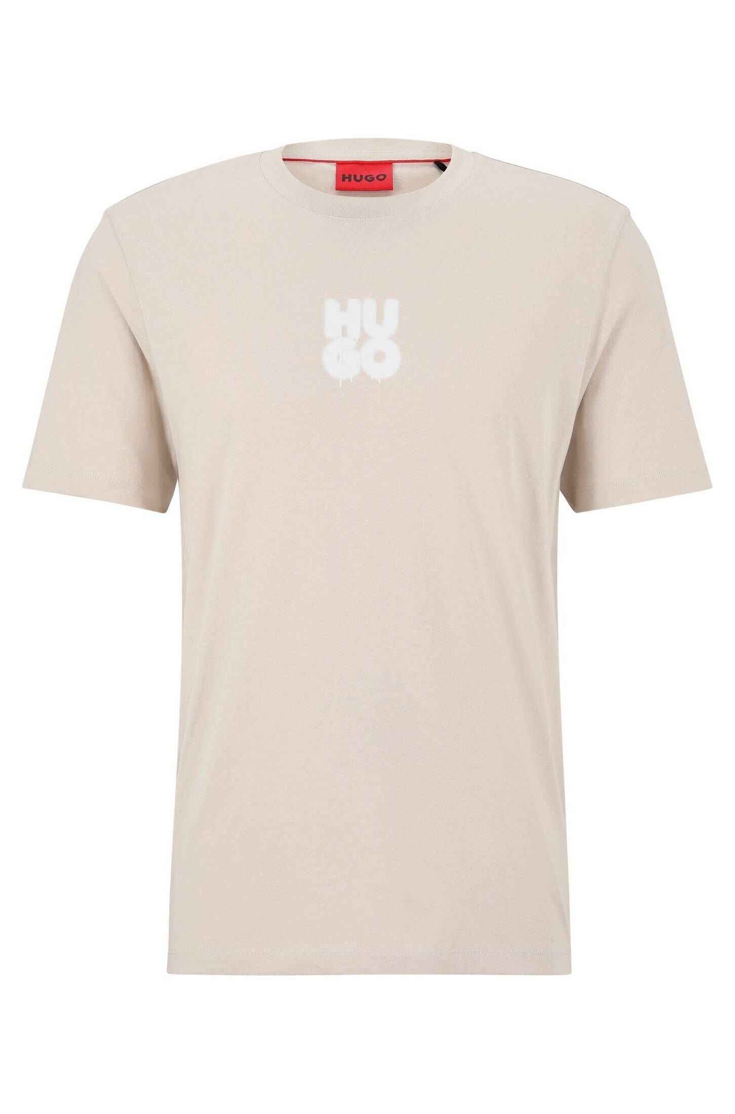 HUGO T-Shirt Herren T-Shirt DECALI (1-tlg) beige (27)