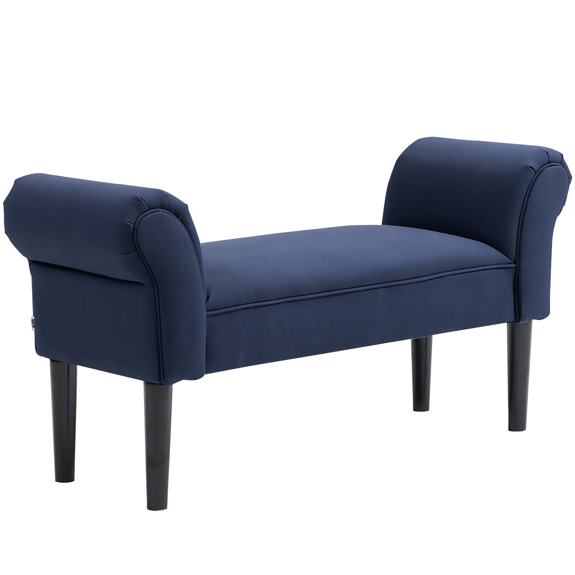 MC Star Bettbank Polsterbank, Sitzbank, Flurbank für Schlafzimmer, bis 130 kg Belastbar (Segelstoff, Blau, 102 x 36 x 51 cm)