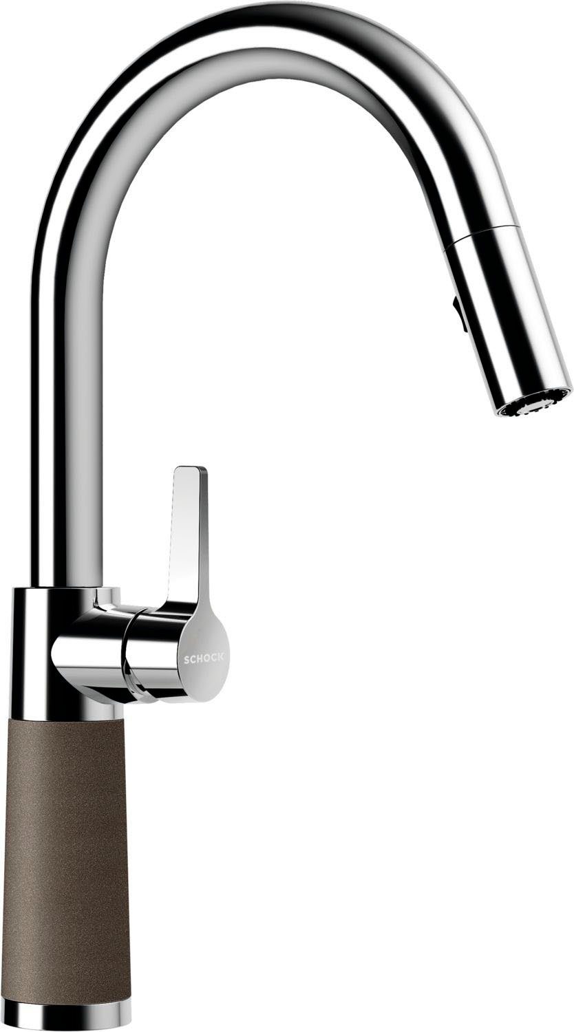Schock Küchenarmatur SC-520 SB ausziehbar, Strahl-Brause, Rückflussverhinderer, Schwenkbereich 120°