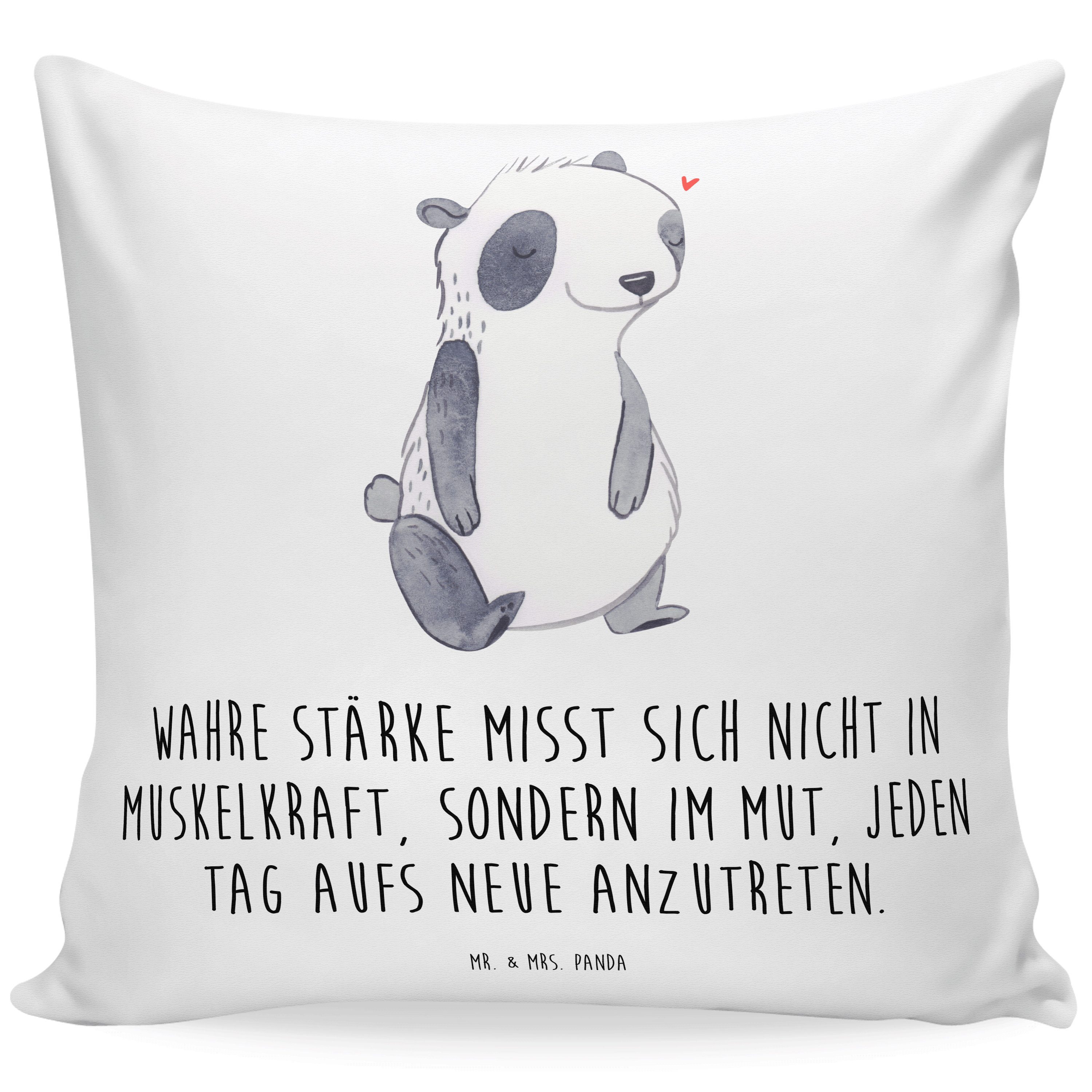 Mr. & Mrs. Panda Dekokissen Panda Muskelatrophie - Weiß - Geschenk, Kissenhülle, Spinale Muskelat, Weiche Mikrofaser