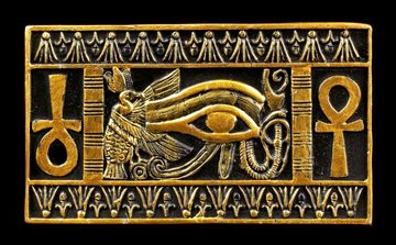Figuren Shop GmbH Sanduhr Ägyptische Sanduhr mit Ankh und Auge des Ra Symbolen - Ägypten Dekoration
