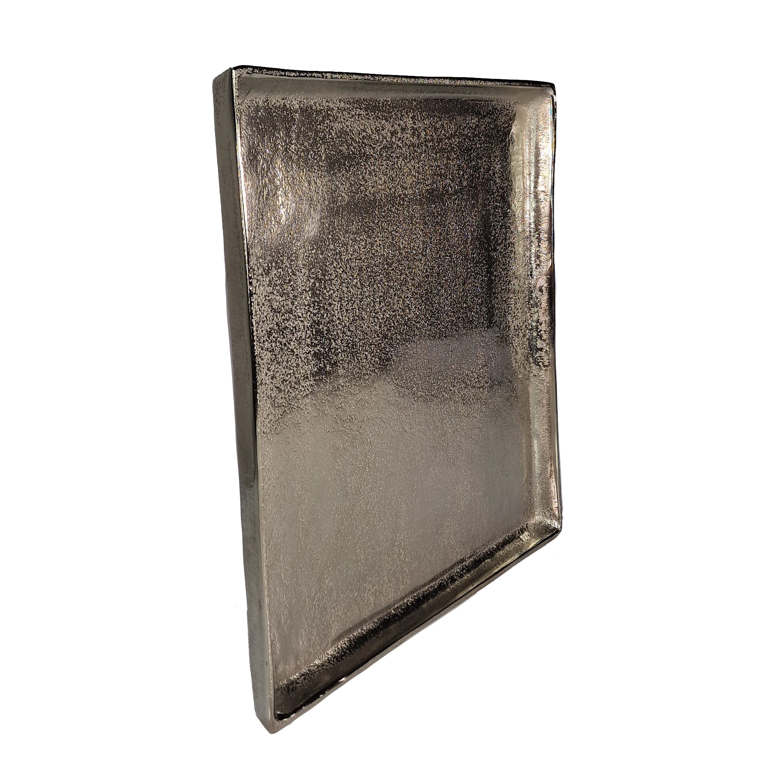 TOPCENT Dekoschale Aluminiumteller, Aluminiumtablett, quadratisch, 30 x 30 cm