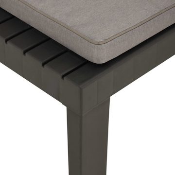 furnicato Gartenstuhl Garten-Lounge-Stuhl mit Auflage Kunststoff Grau
