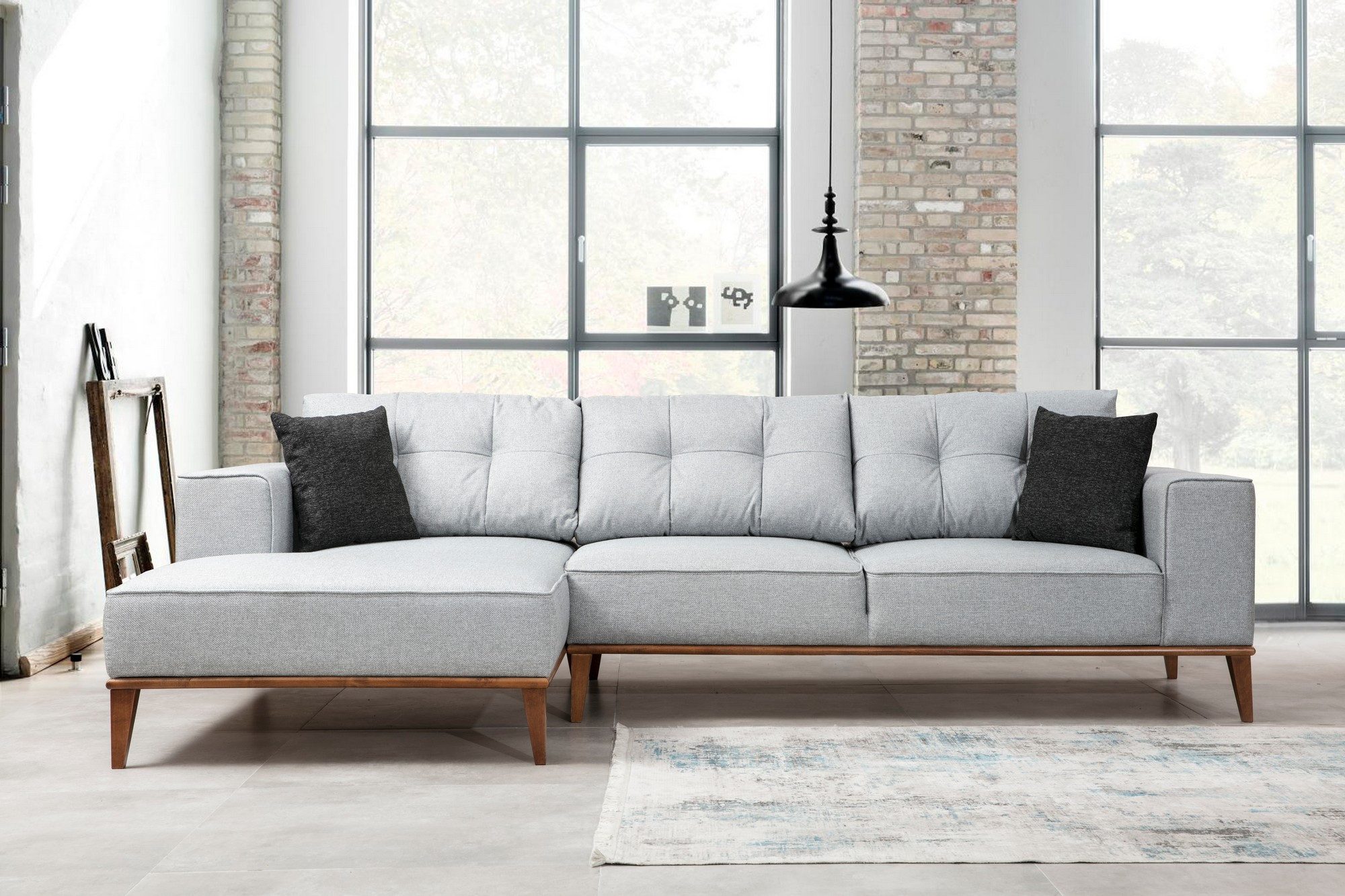 Myhomelando Ecksofa Montana, lose Rückenkissen, Schlaffläche 250 x 88 cm