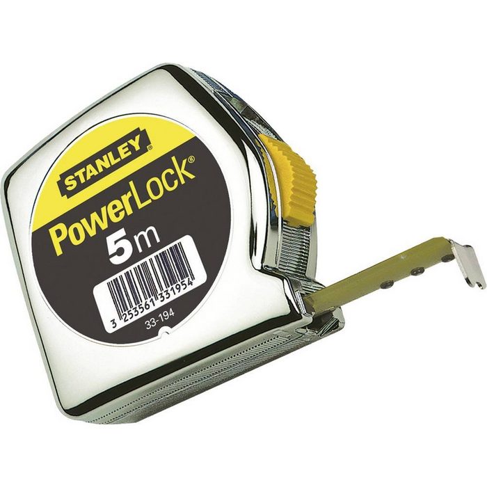 STANLEY Maßband Bandmass Powerlock Kunststoff 5m/19mm Werksstandard (ohne Zertifikat)