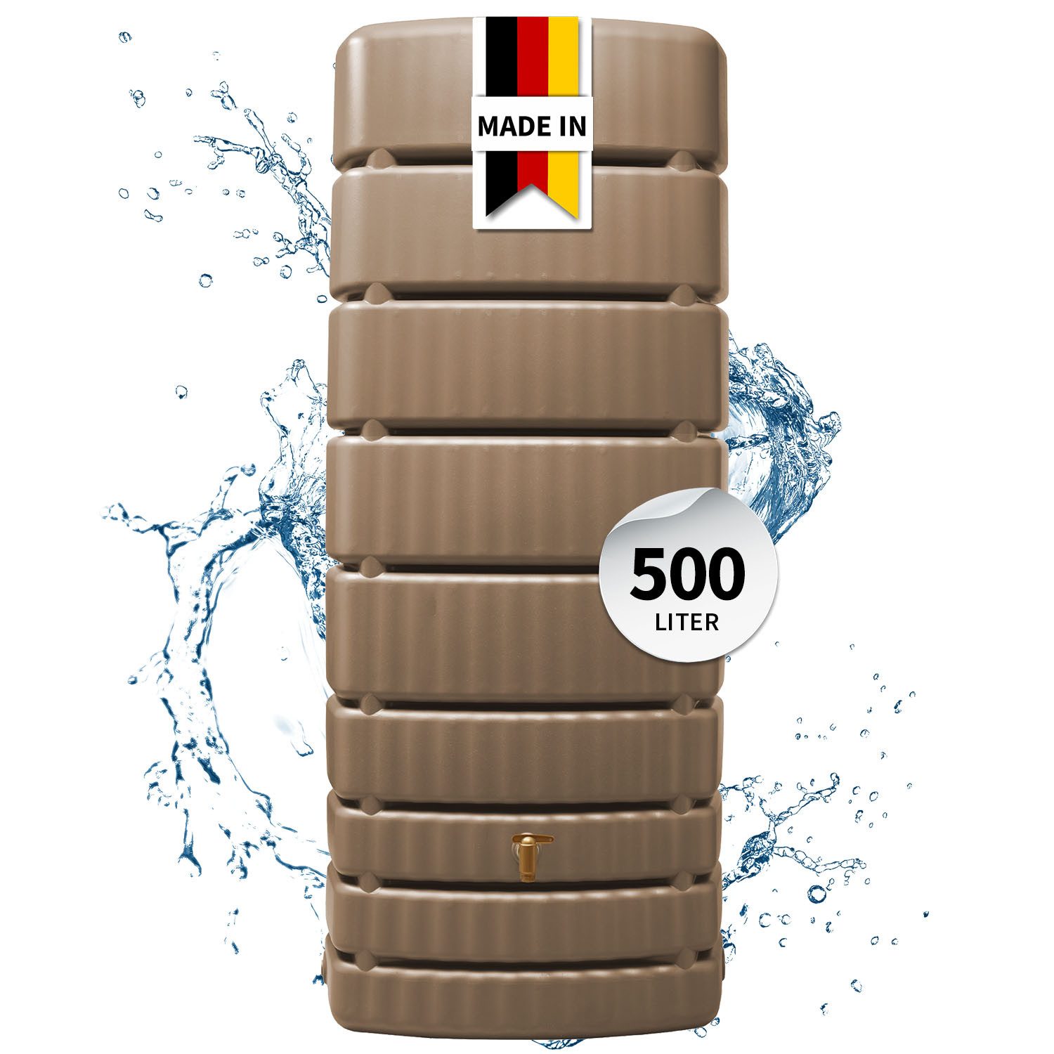 4rain Regentonne SLIM Wandtank 500 Liter taupe, 500 l