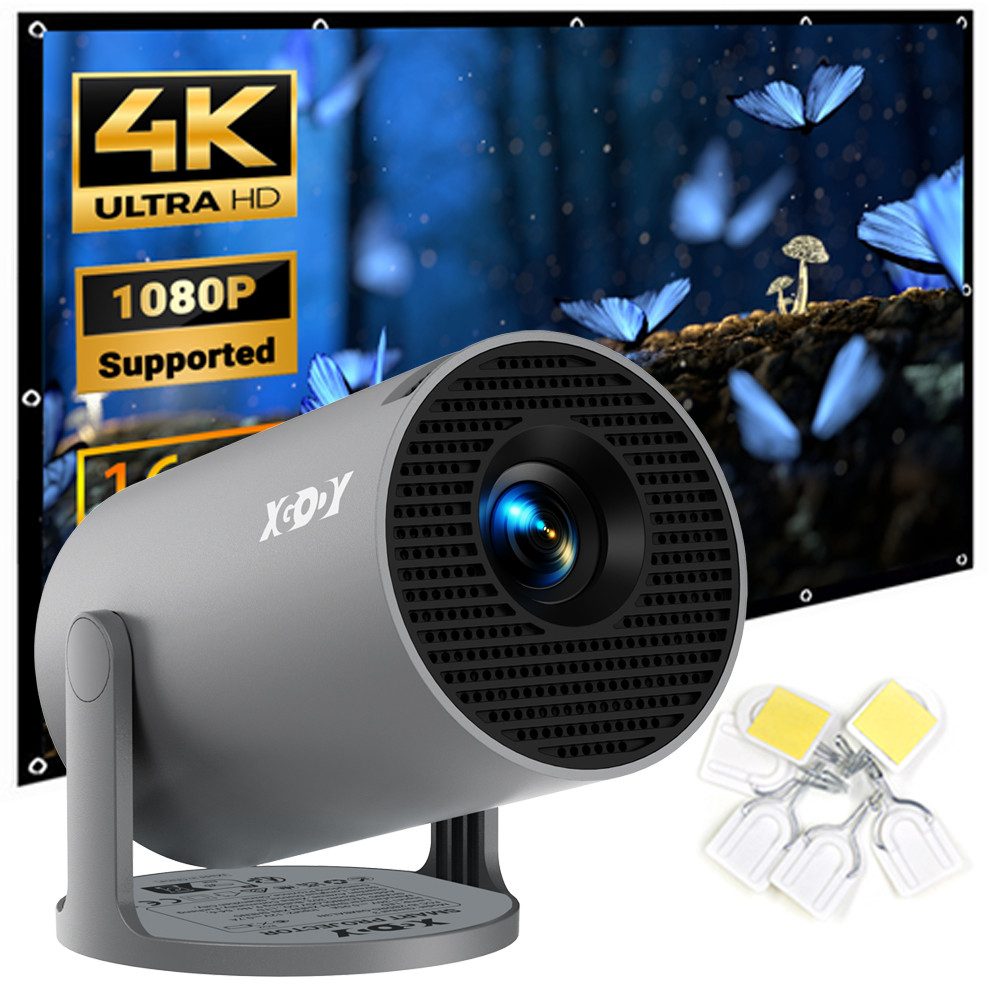 XGODY Kurzdistanzprojektor [2025 Android 11.0] LCD-проектор (12000 lm, 1920 x 1080 px, Mini Projektor mit Android 11/WiFi 6/BT 5.4/ 180-Grad- Winkel)