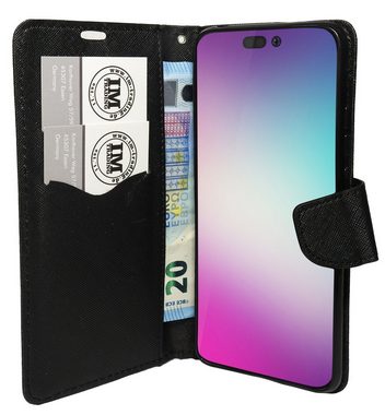 cofi1453 Handyhülle Buch Tasche für iPhone 14 Pro Max Schwarz 6,69 Zoll, Kunstleder Schutzhülle Handy Wallet Case Cover mit Kartenfächern, Standfunktion