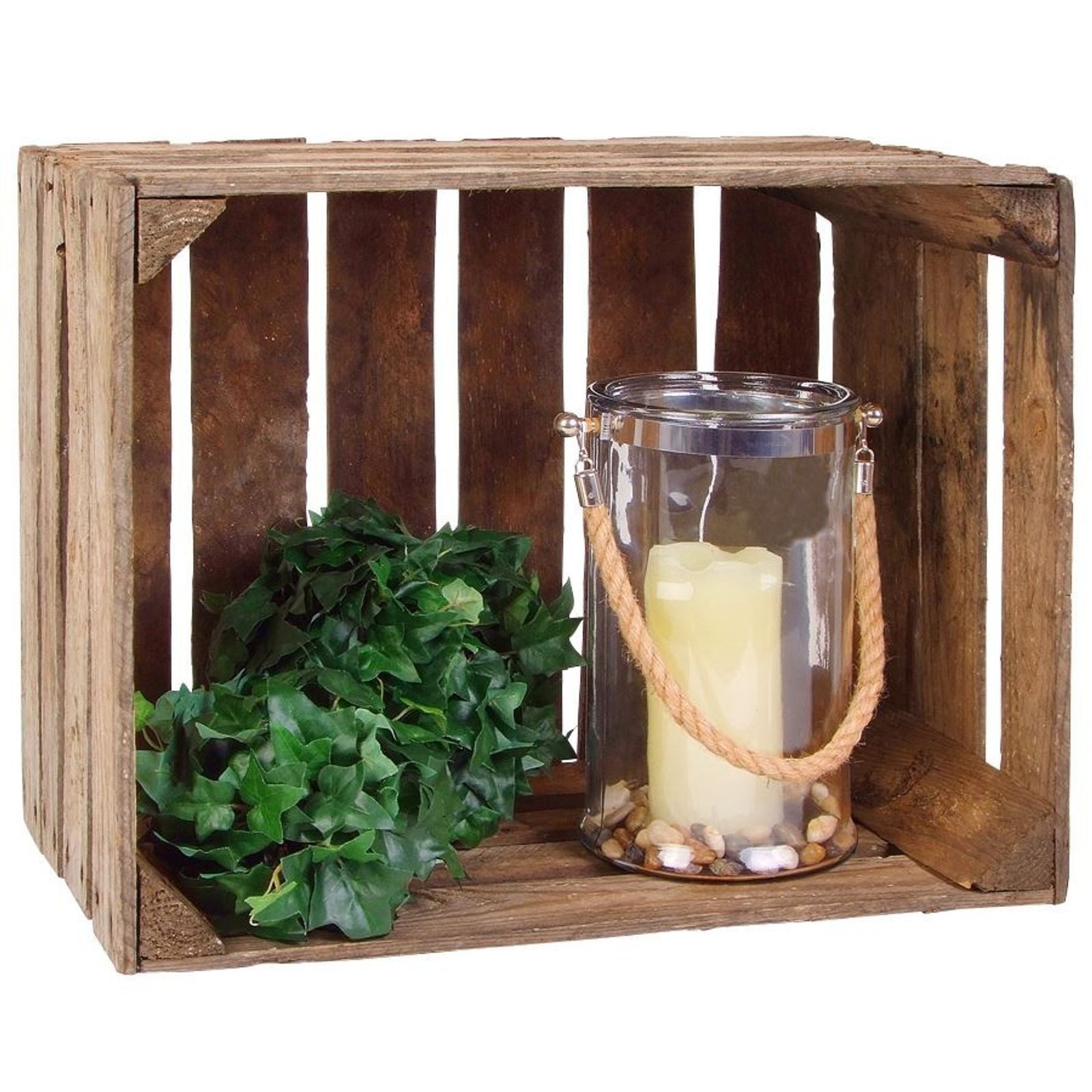 BURI Aufbewahrungsbox Deko-Holzkiste Obstkiste Beistelltisch Vintage Shabby Schuhregal 50x41