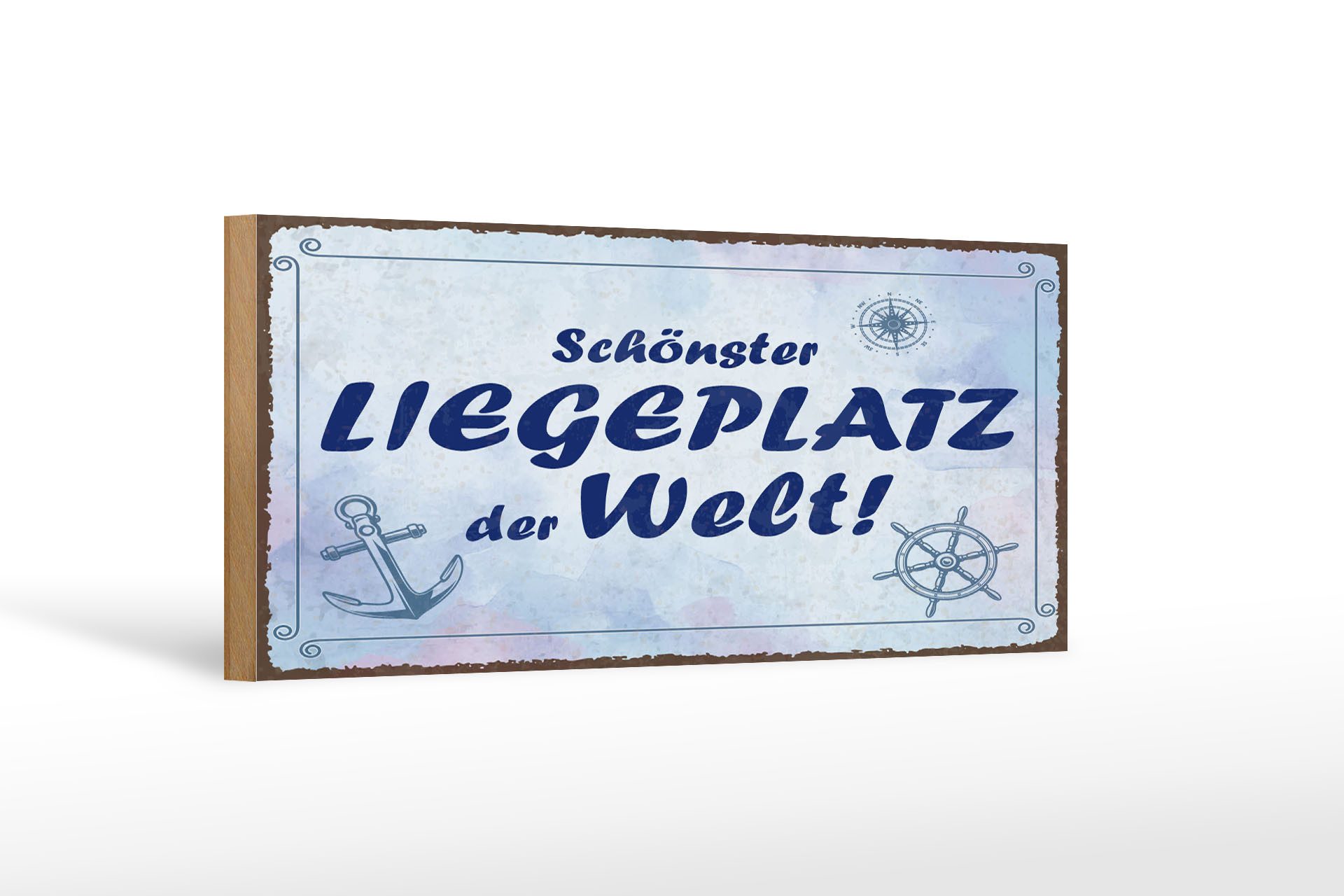 Holzbild Spruch 27x10 cm schönster Liegeplatz der Welt