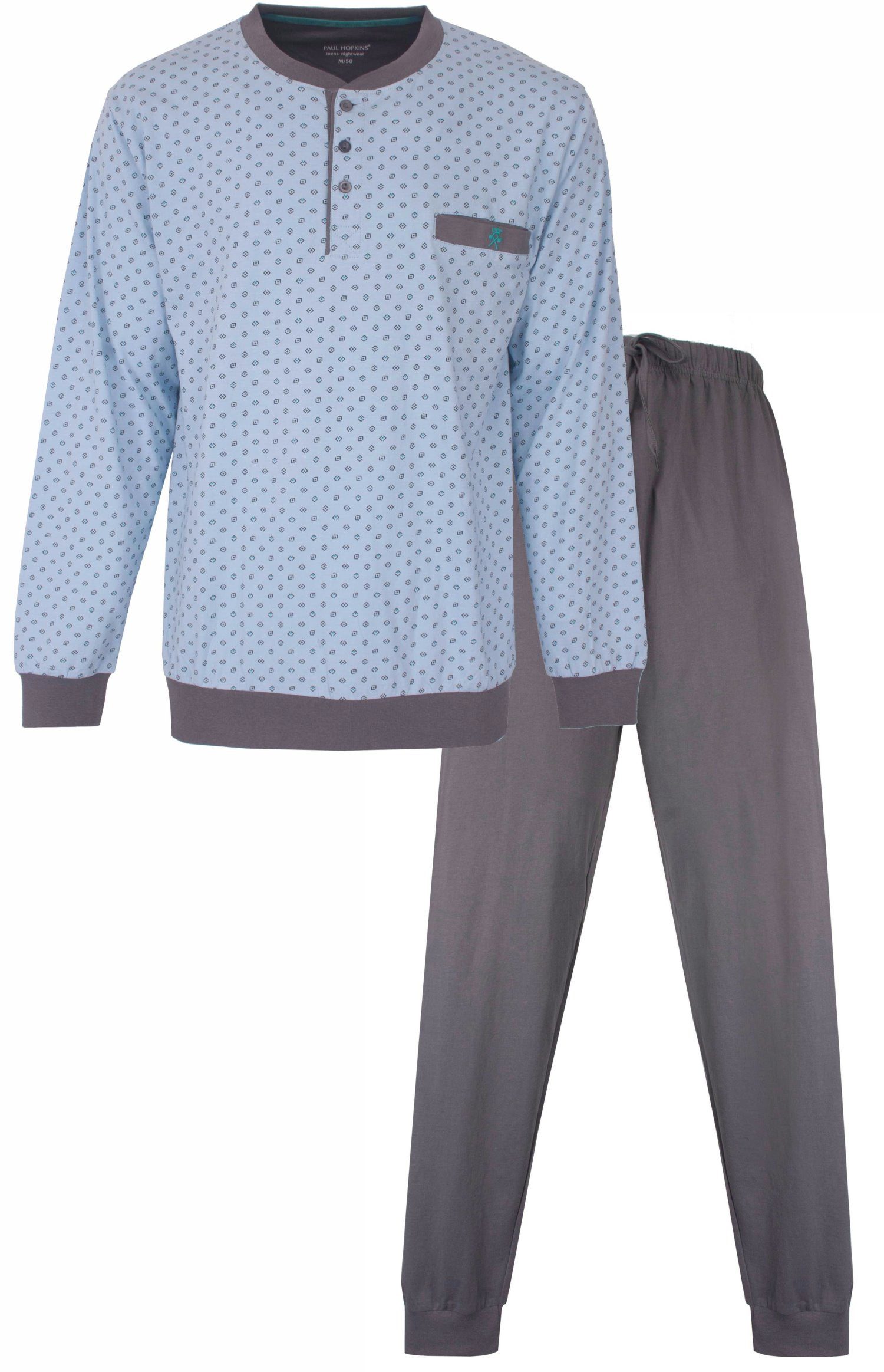 Paul Hopkins Schlafanzug Herren Pyjama lang günstig online kaufen