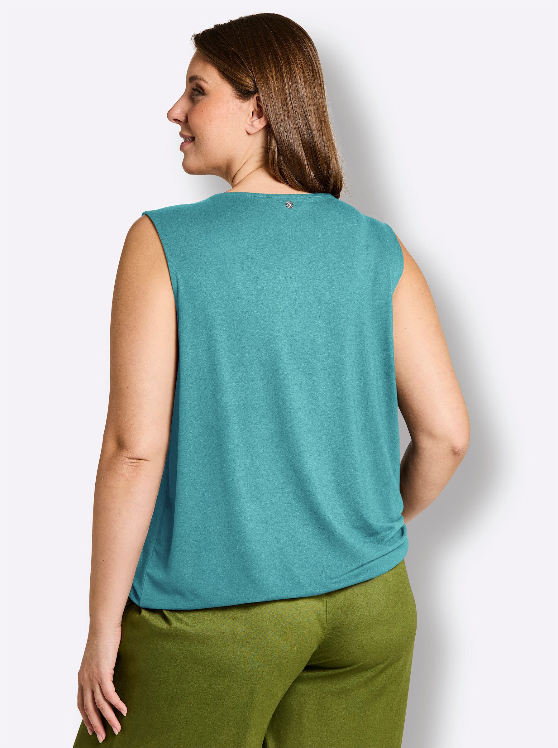 Sheego Strandkleid Shirttop Ärmellos