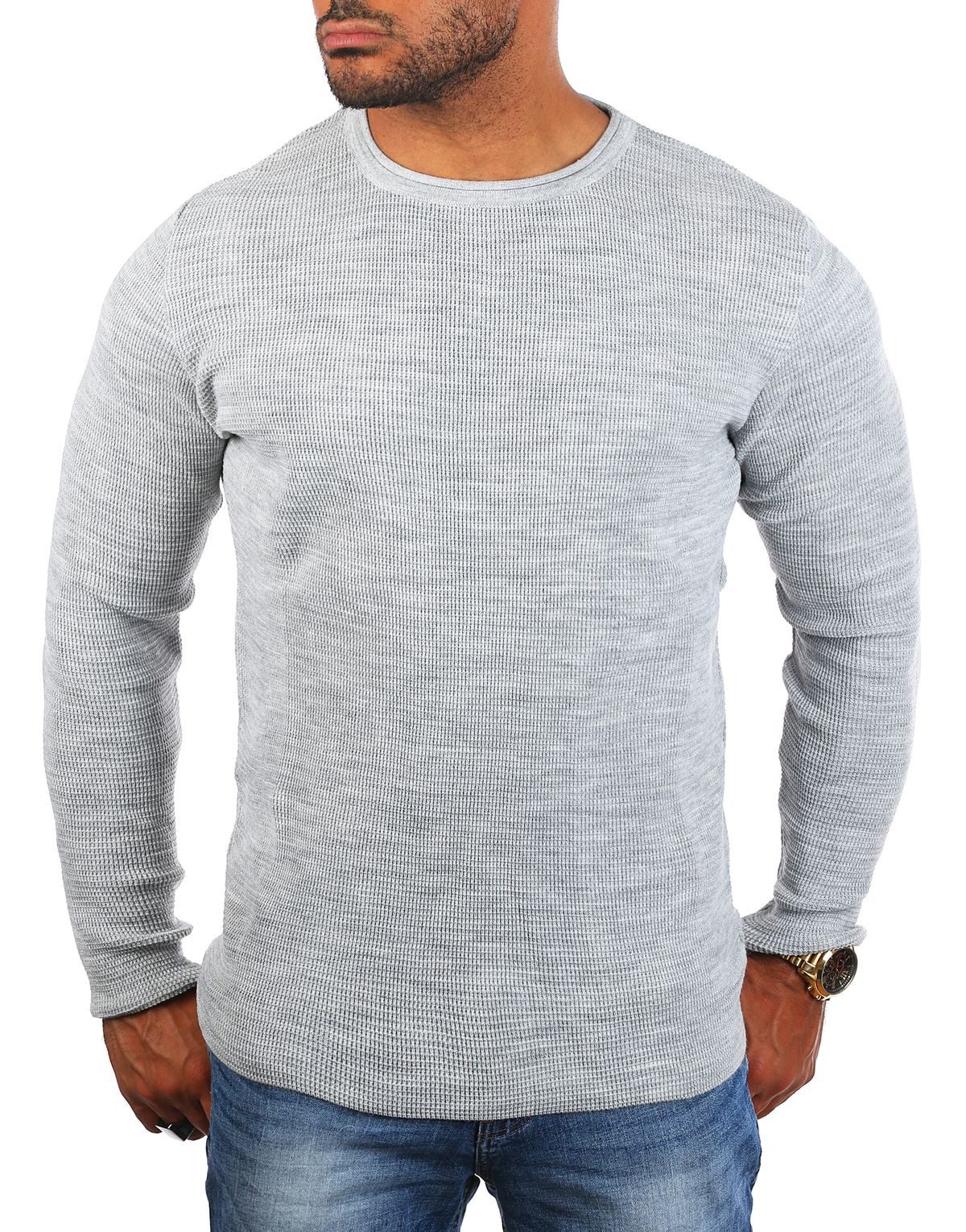 CARISMA Strickpullover Herren leichter Feinstrick einfarbig körperbetont dehbar flexibel 7786