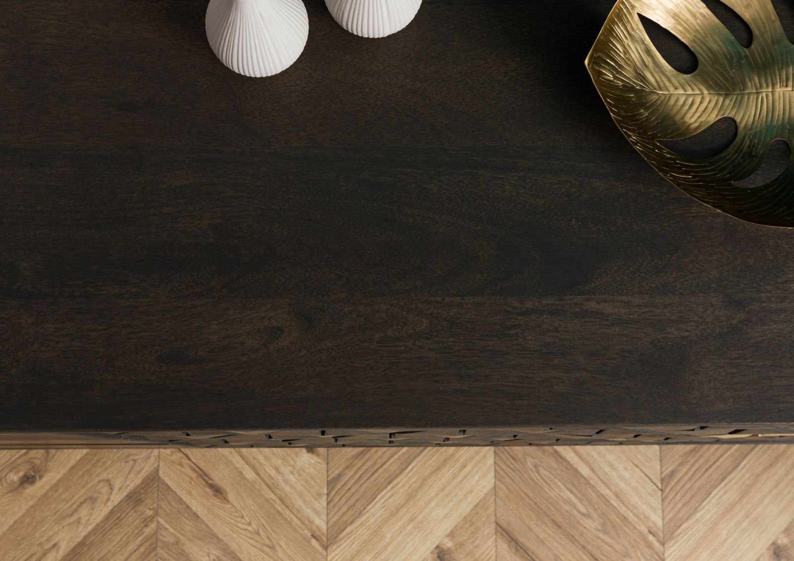 Massivmoebel24 Sideboard DIAMOND (Massivholz), Sideboard Mango 180x40x77 grau geölt DIAMOND #110