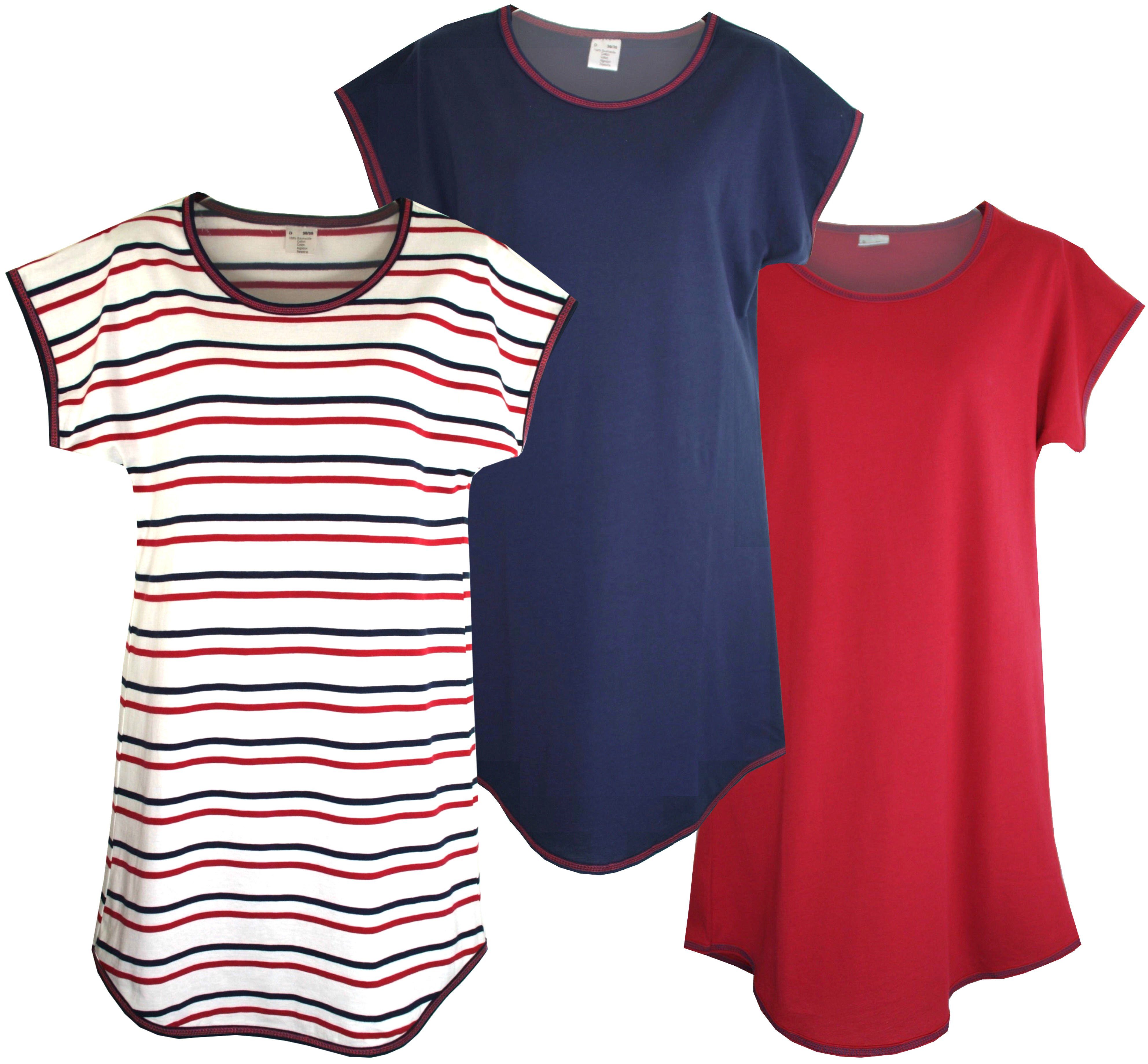 Big Damen Consult-Tex Nachthemd, Shirt bequem Nachthemd tragen zu (3er-Pack) DF850