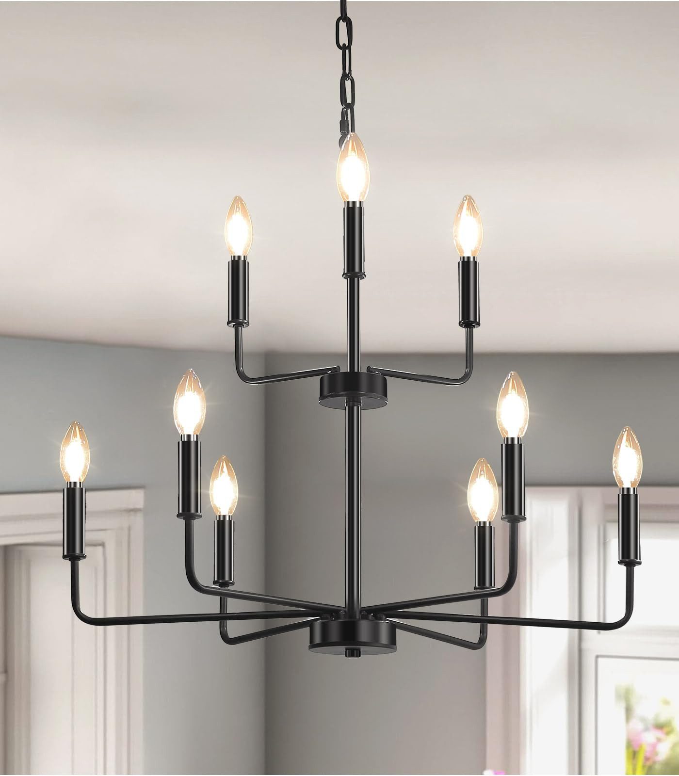 ZEUOPQ Deckenleuchten Schwarzer Kronleuchter Deckenlampe mit günstig online kaufen
