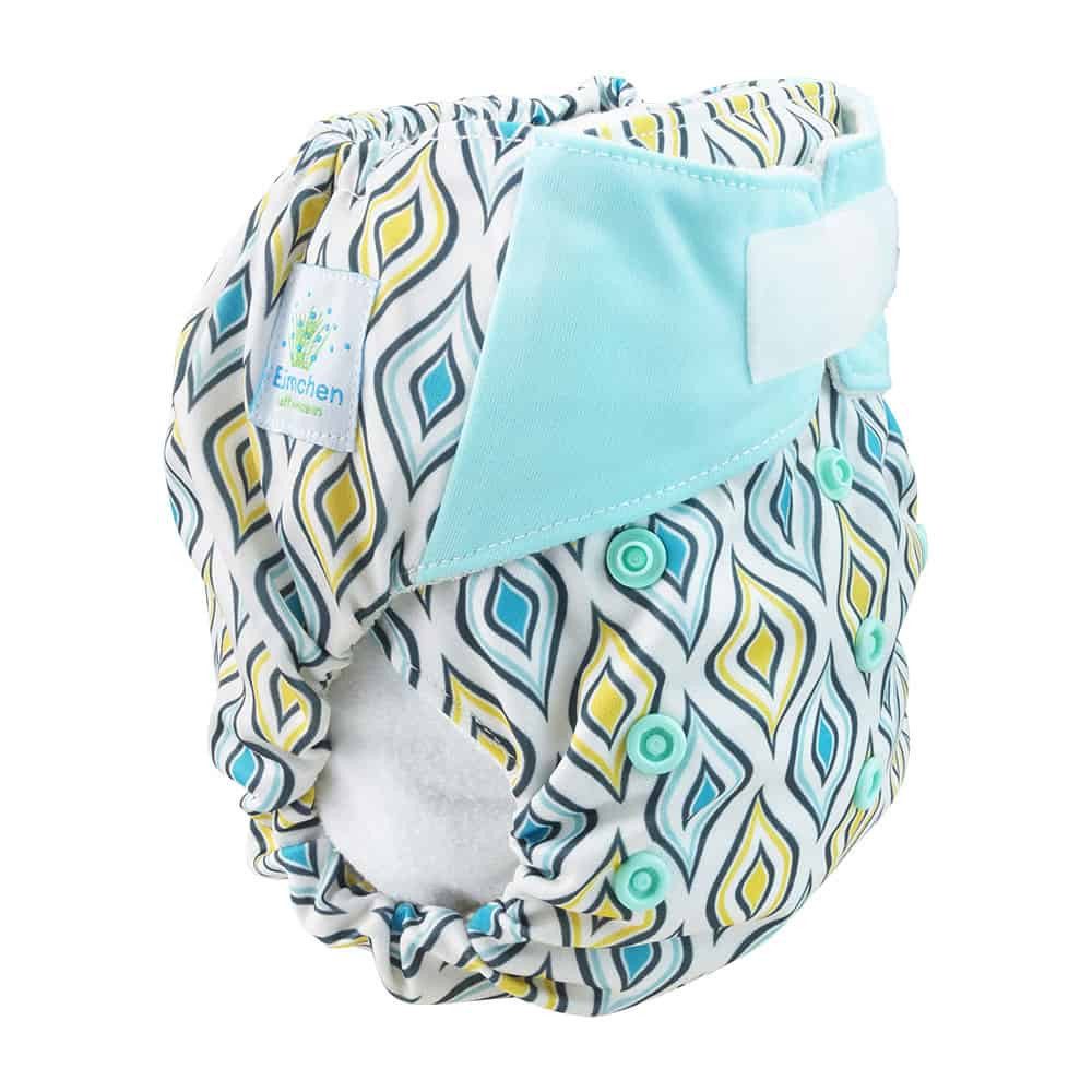 Blümchen Windeln All-in-One Stoffwindeln futuristisches Design (3,5-15kg)