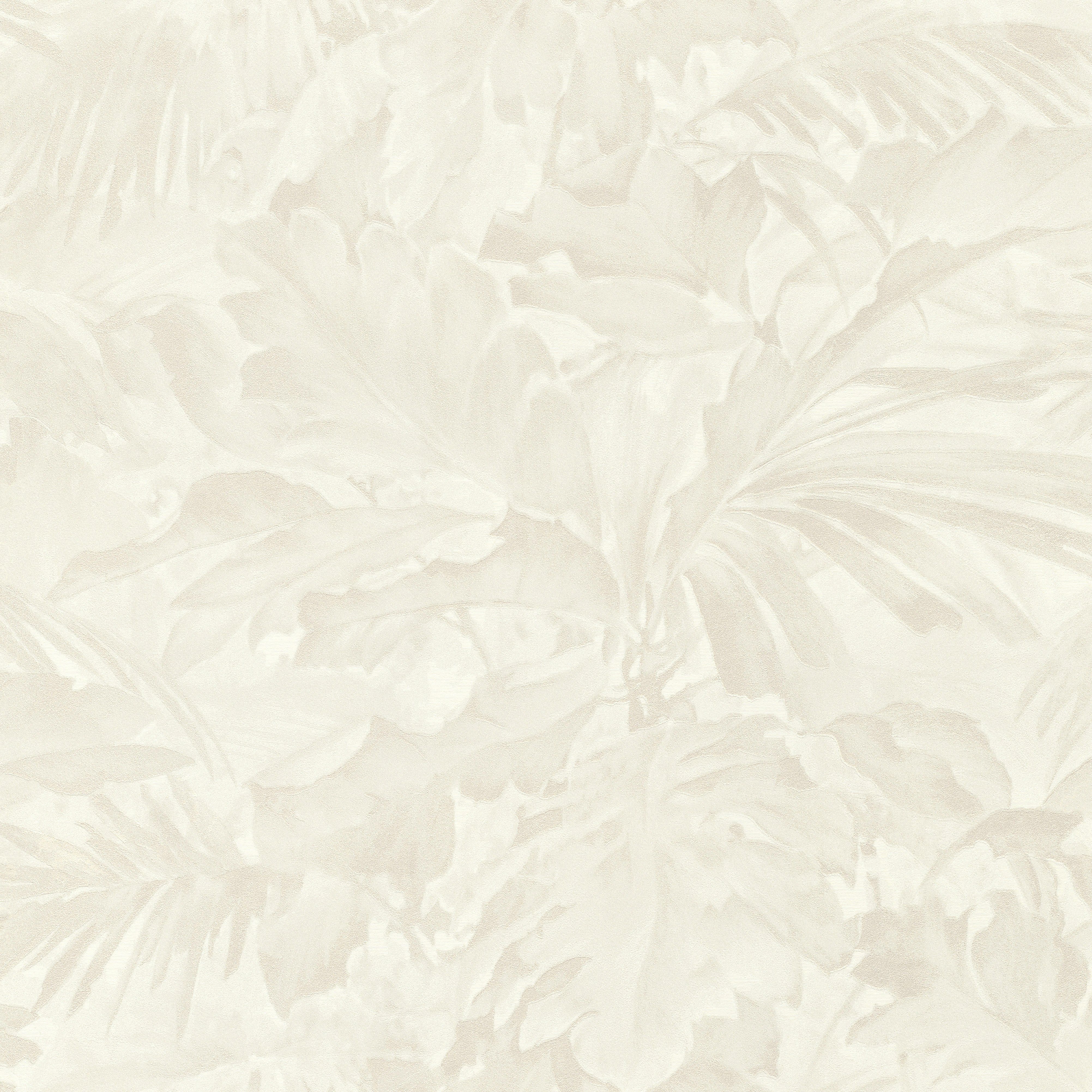 Vinyltapete weiß gemustert, Mandalay, St) floral, (1 Rasch geprägt,