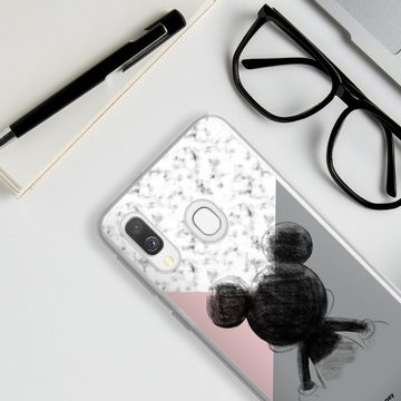 DeinDesign Handyhülle Disney Marmor Mickey Mouse Mickey Mouse Scribble, Samsung Galaxy A40 Silikon Hülle Bumper Case Handy Schutzhülle