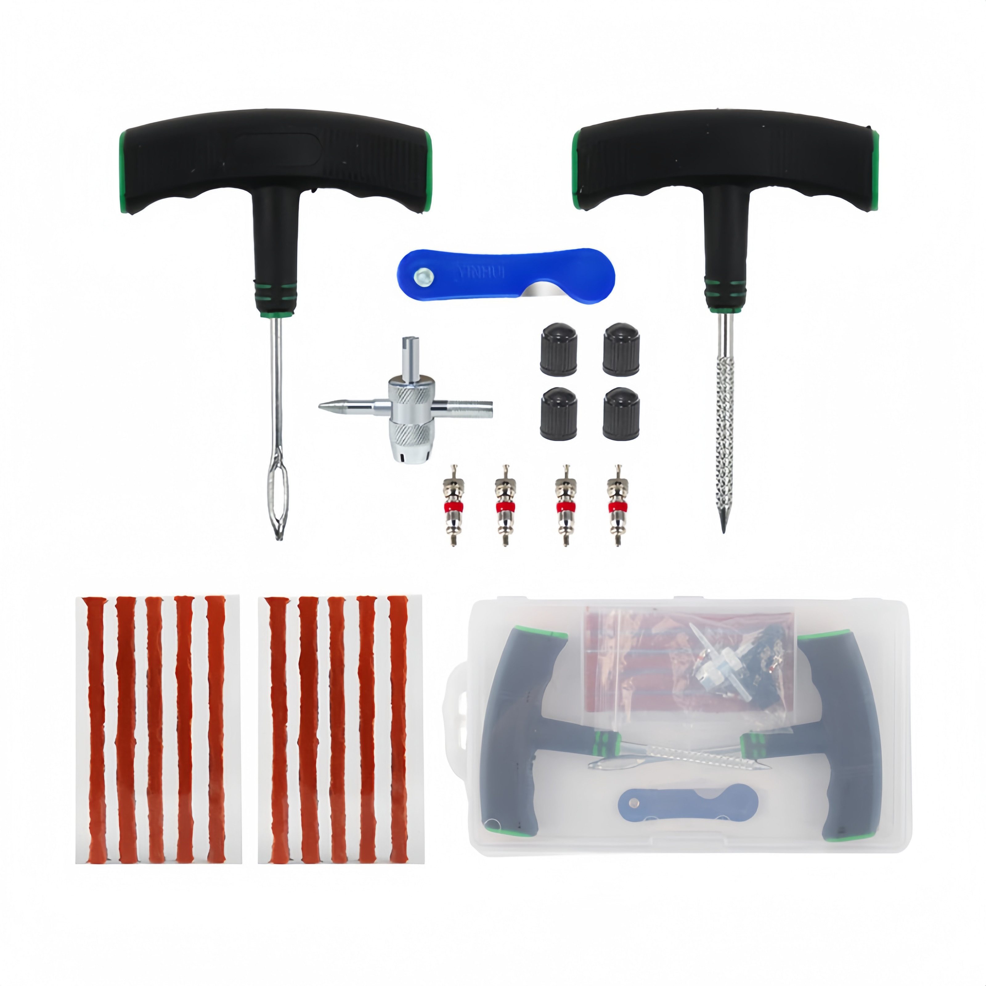 FOUORTUNATE-BEE Reifen-Reparaturset 22-teiliges Reifenreparaturset für Auto, Motorrad und SUV, 22-St., Pannenhilfe-Set zur Reifenreparatur für ATV und Fahrzeuge