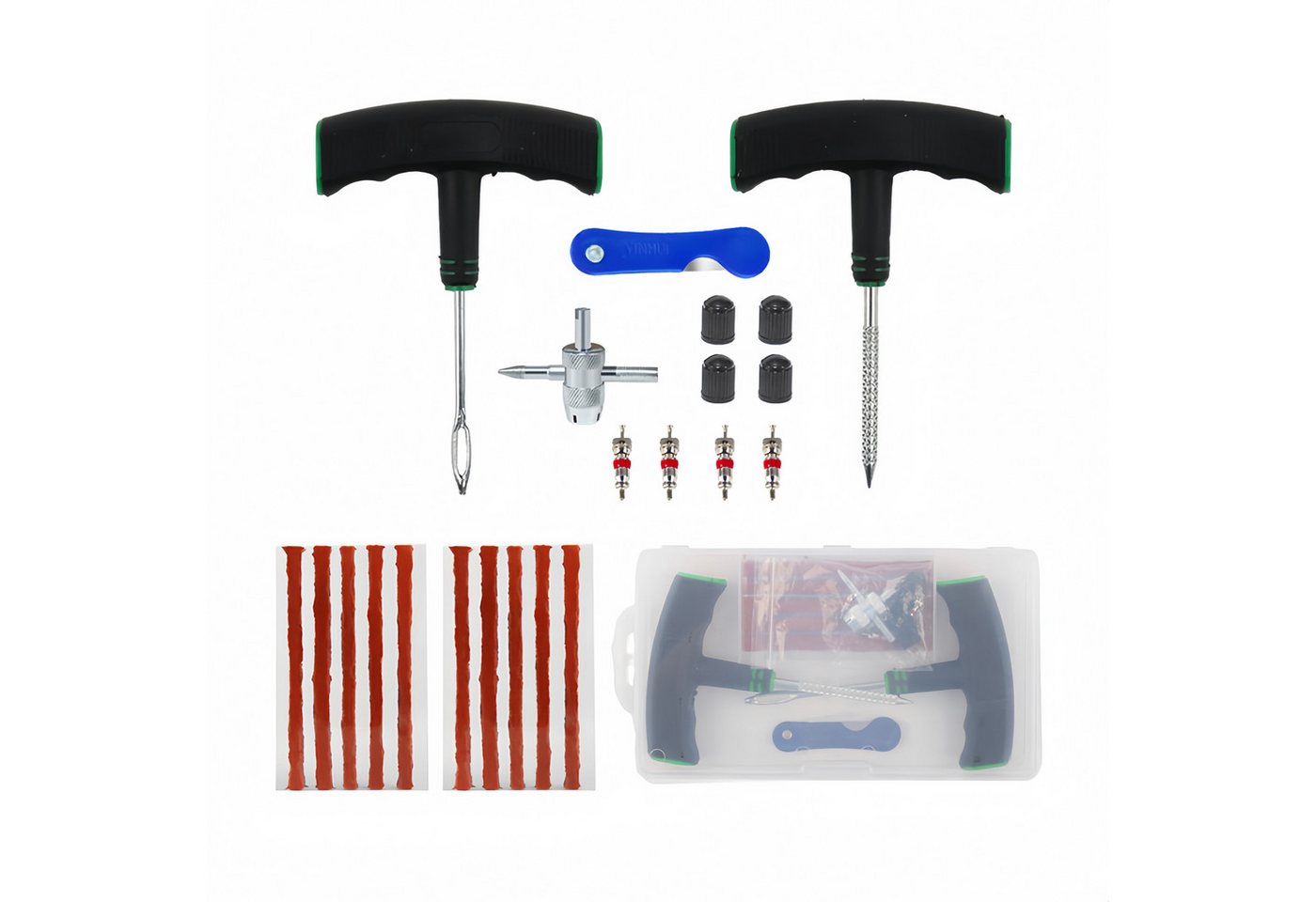 FOUORTUNATE-BEE Reifen-Reparaturset 22-teiliges Reifenreparaturset für Auto, Motorrad und SUV, 22-St., Pannenhilfe-Set zur Reifenreparatur für ATV und Fahrzeuge