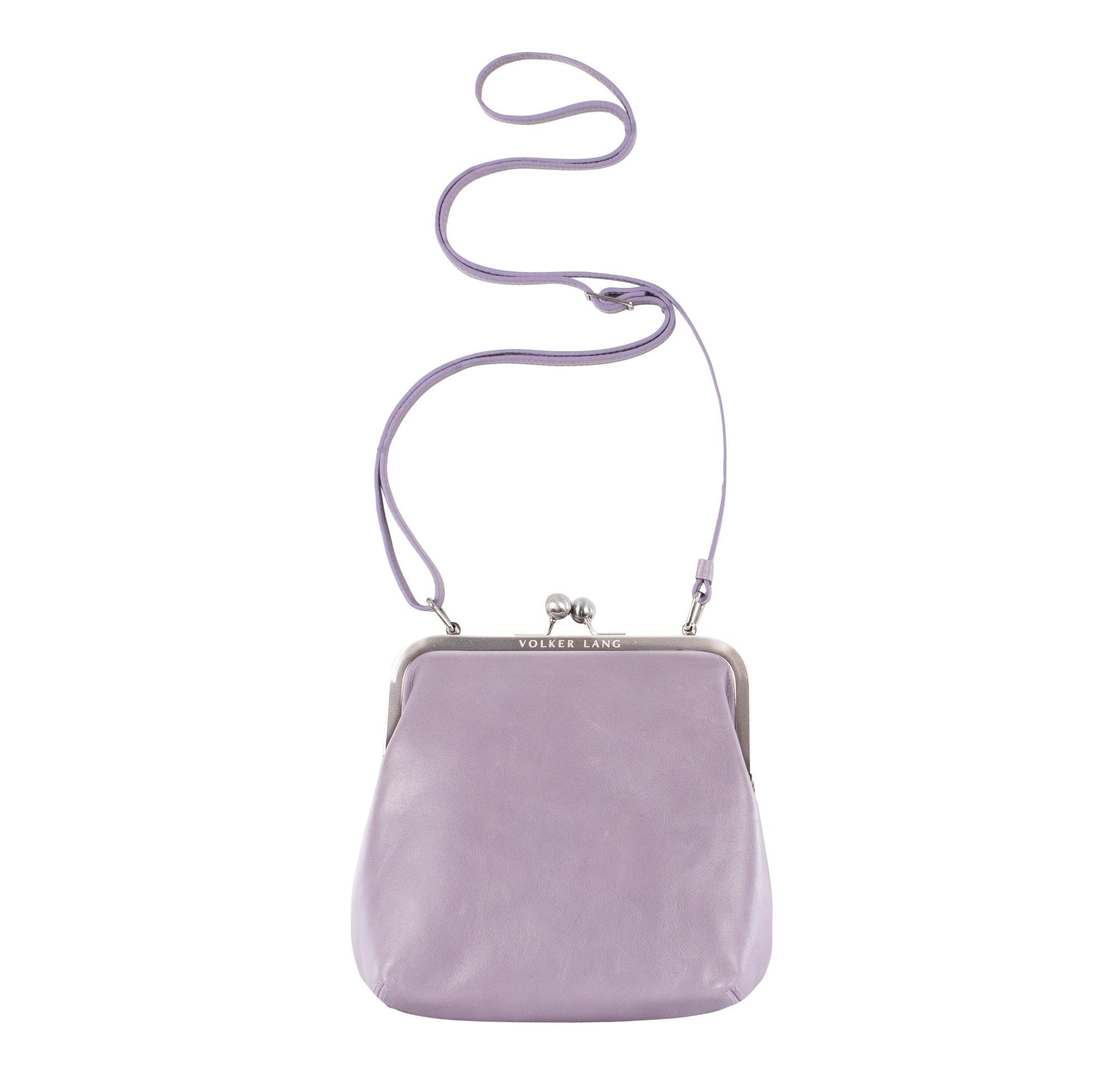 VOLKER LANG Schultertasche IDA  Elegante Damen Bügeltasche aus italienischem Leder